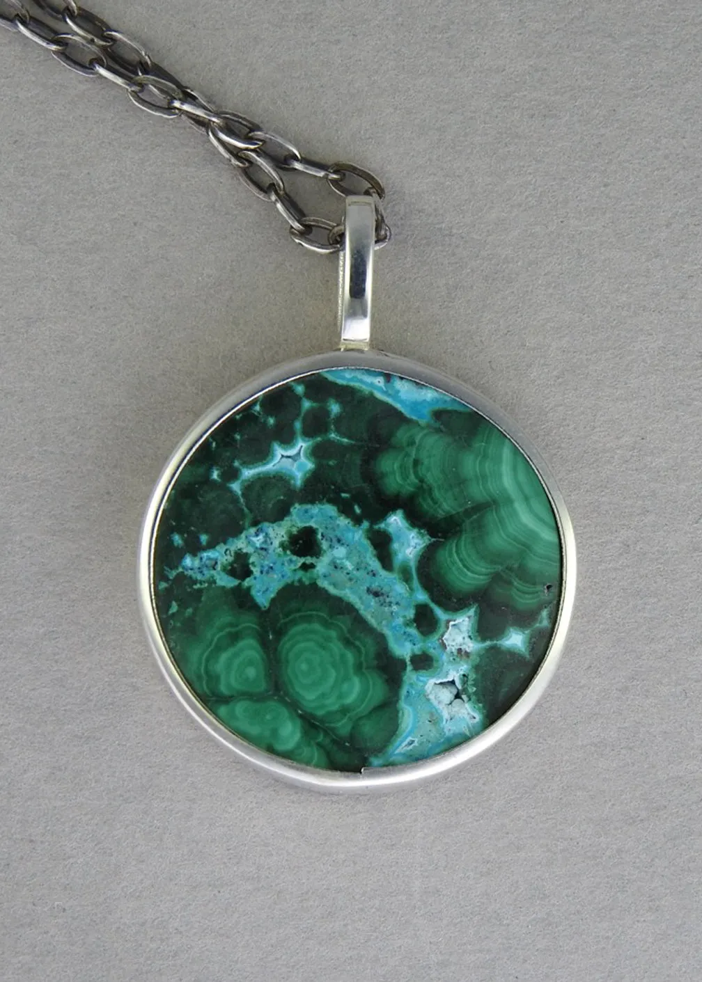 Chrysocolla & Malachite  Crystal Pendant