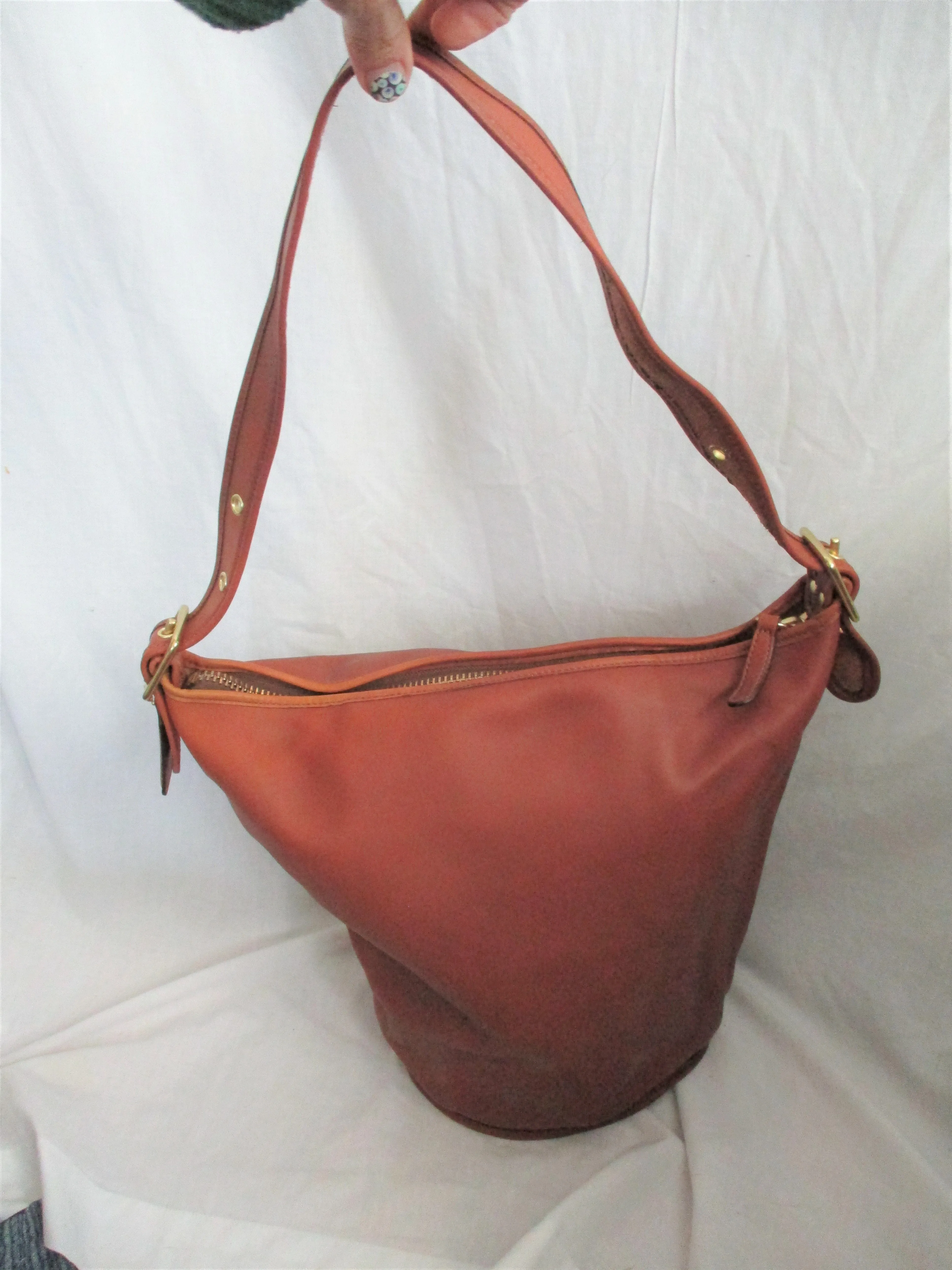COACH 17998 Soft Leather Hobo Bucket Duffle Shoulder Bag Tote Shopper Purse BROWN