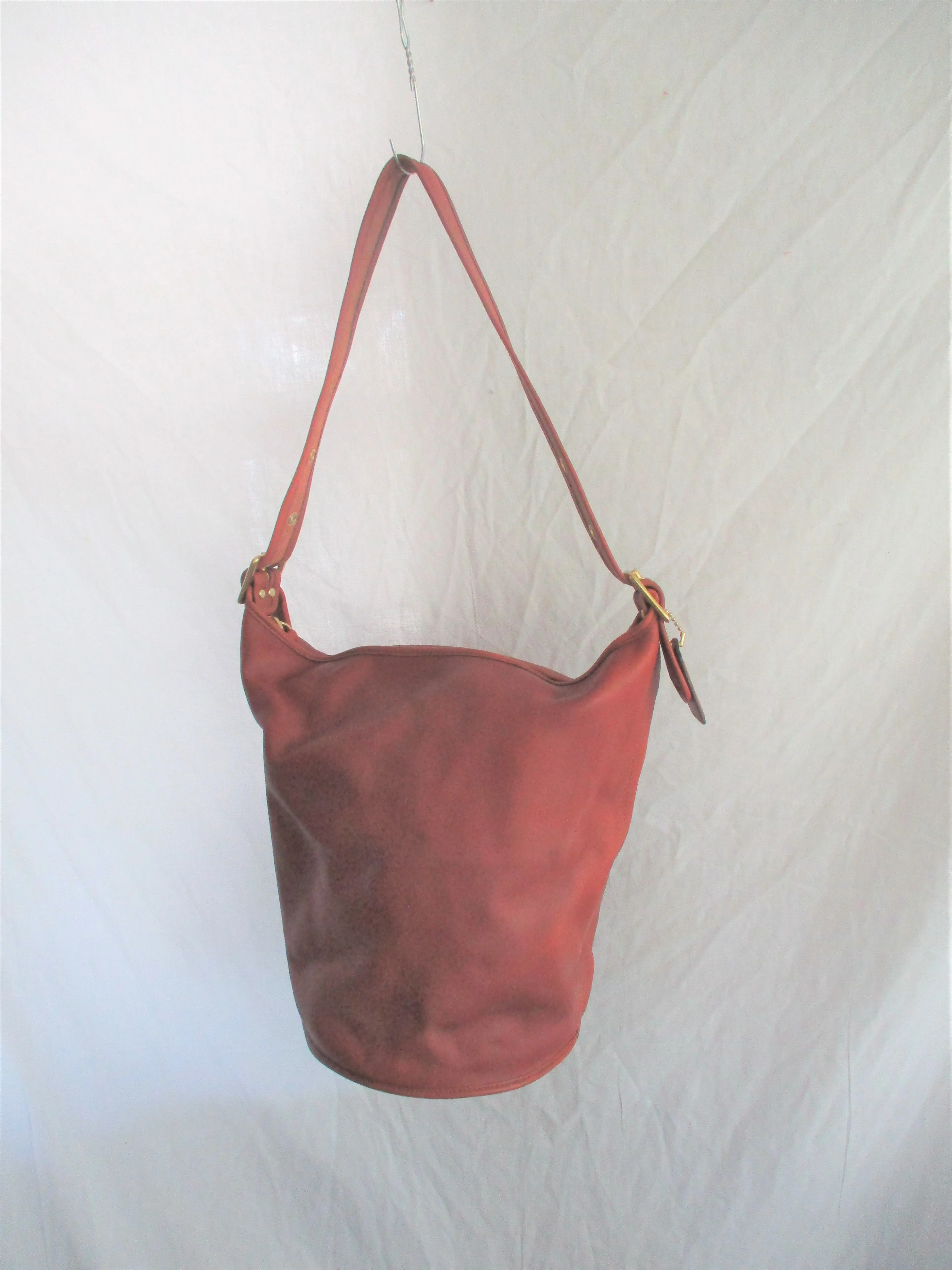 COACH 17998 Soft Leather Hobo Bucket Duffle Shoulder Bag Tote Shopper Purse BROWN