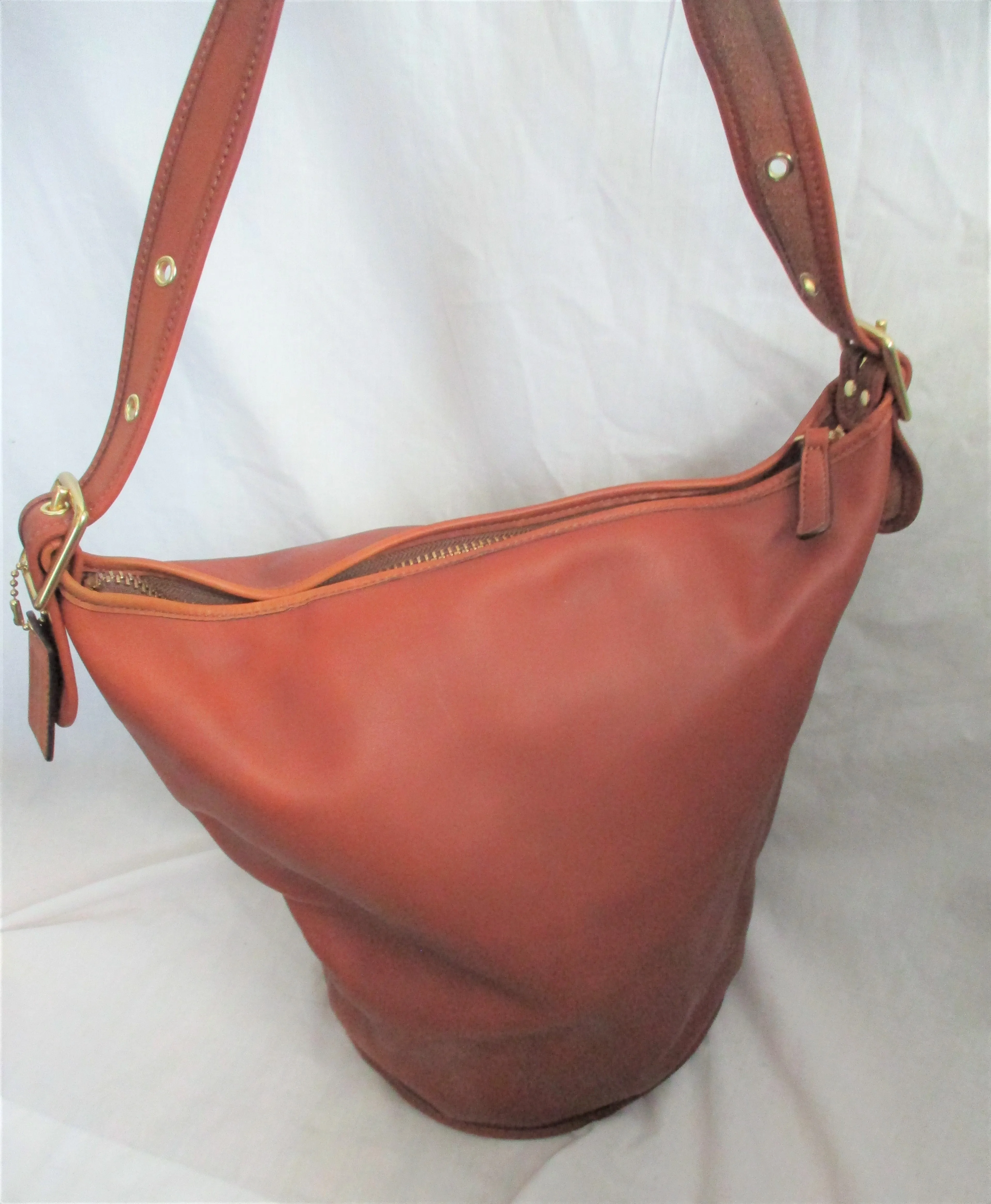 COACH 17998 Soft Leather Hobo Bucket Duffle Shoulder Bag Tote Shopper Purse BROWN