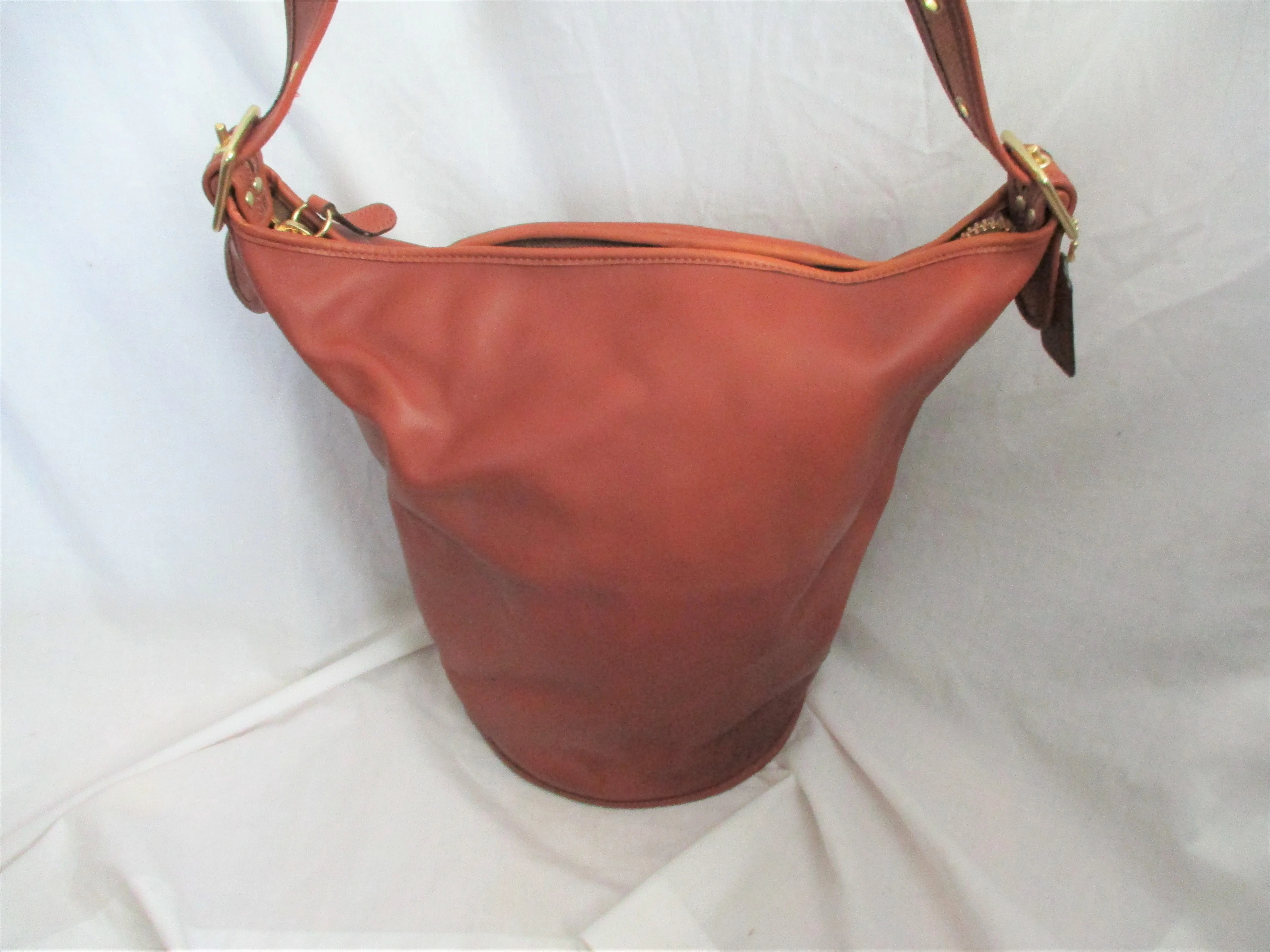 COACH 17998 Soft Leather Hobo Bucket Duffle Shoulder Bag Tote Shopper Purse BROWN