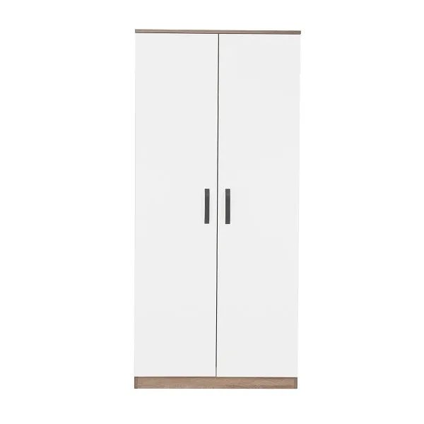 CuddleCo Enzo Nursery Wardrobe - Truffle Oak & White