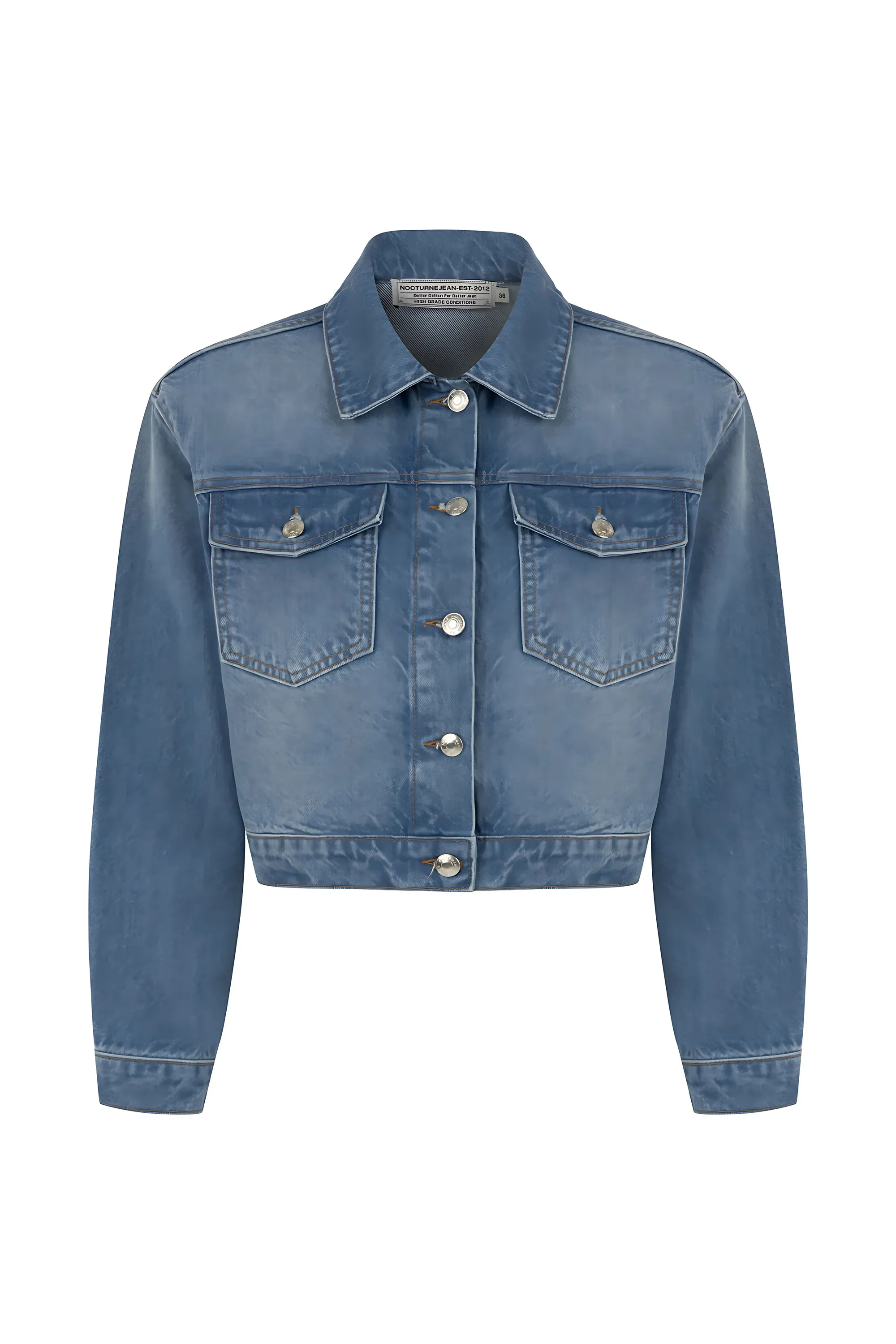 Denim Jacket with Stone Embroidery