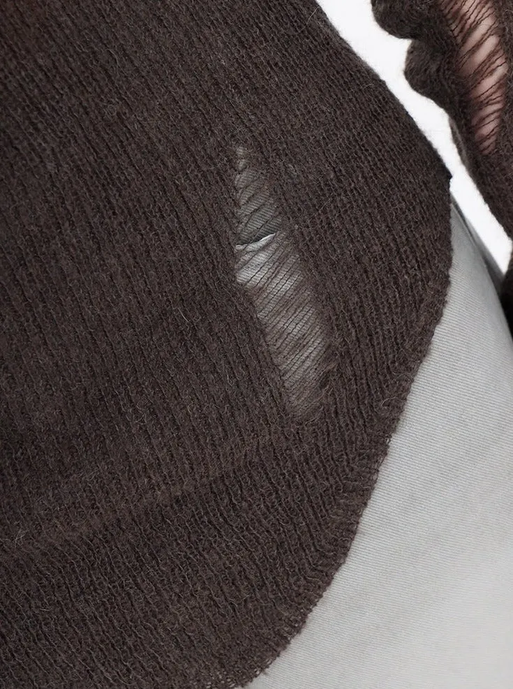 Distressed Hollow-Out Long Sleeve Knit Top