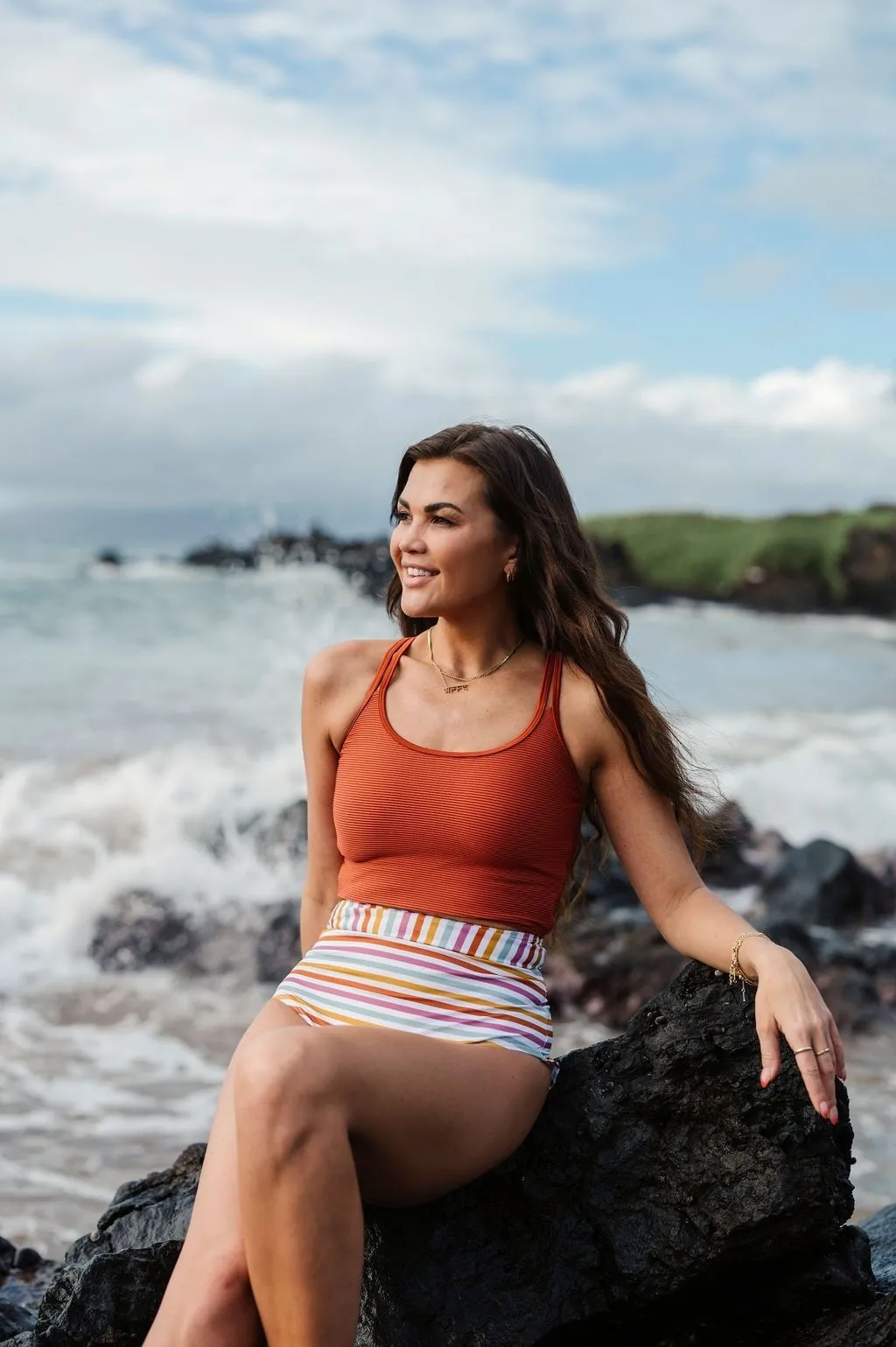 Double Strap Top in Rust