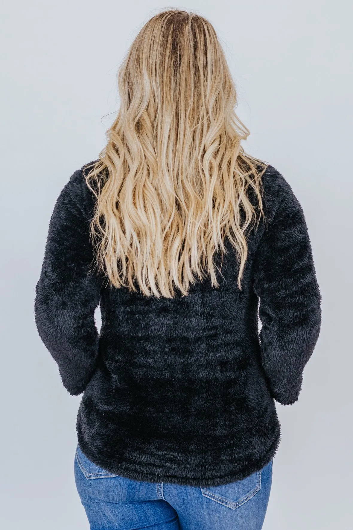 Dreaming Of You Fuzzy Pullover In Black