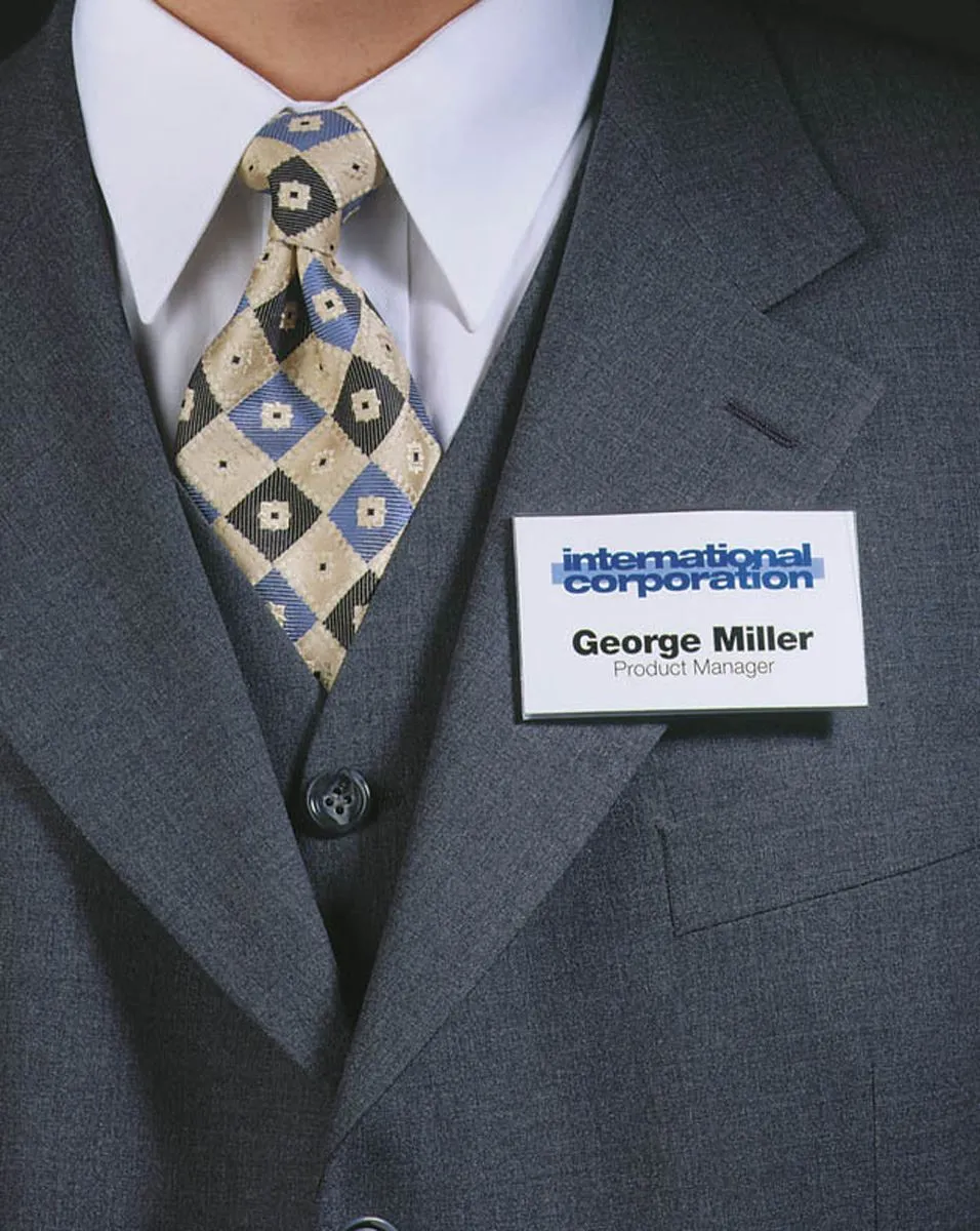 Durable Conference Magnet Name Tag Badge Holders   Inserts | 25 Pack | 54 x 90mm