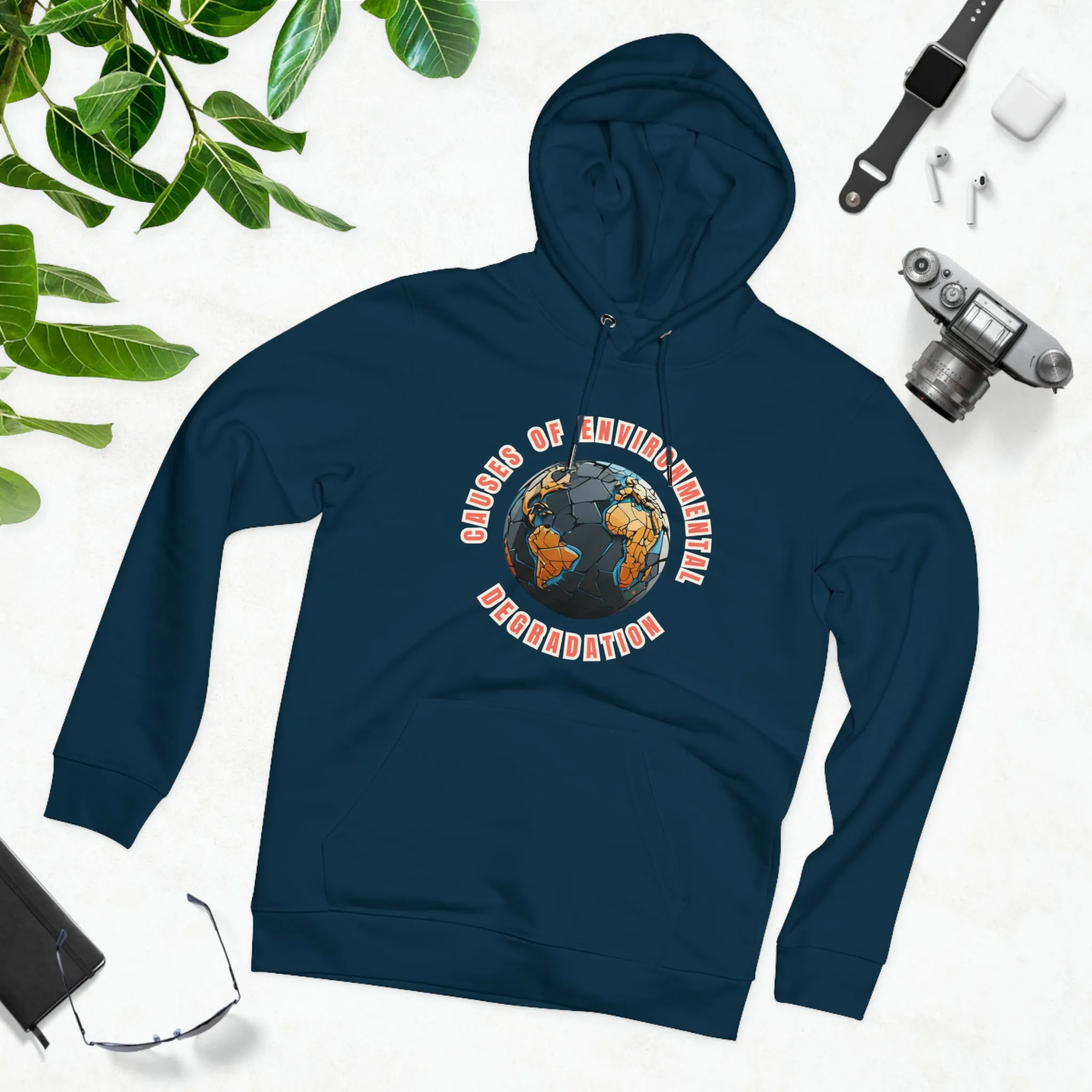 Eco-Friendly Organic - Unisex Cruiser Hoodie - Causes of Environmental Degradation graphic