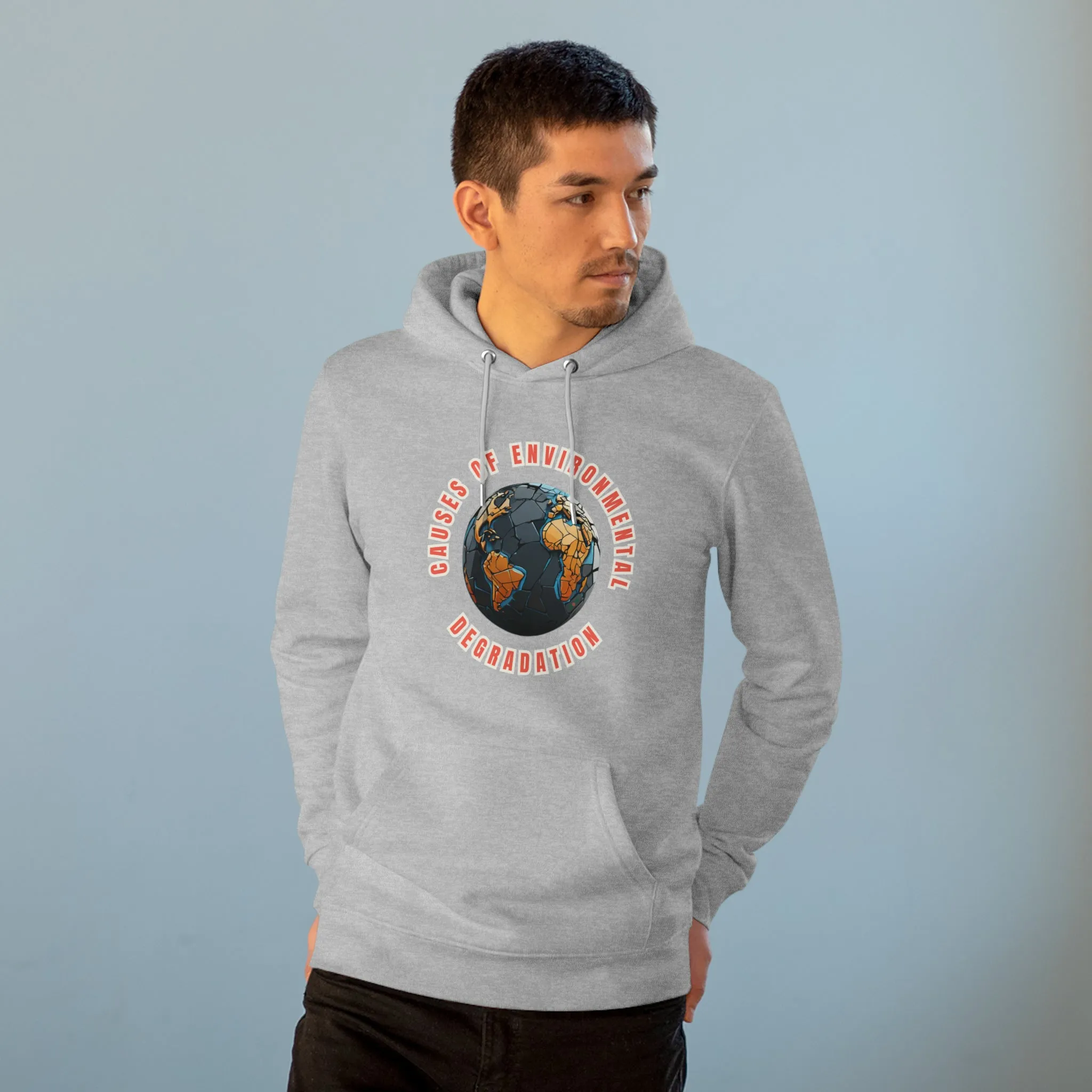 Eco-Friendly Organic - Unisex Cruiser Hoodie - Causes of Environmental Degradation graphic