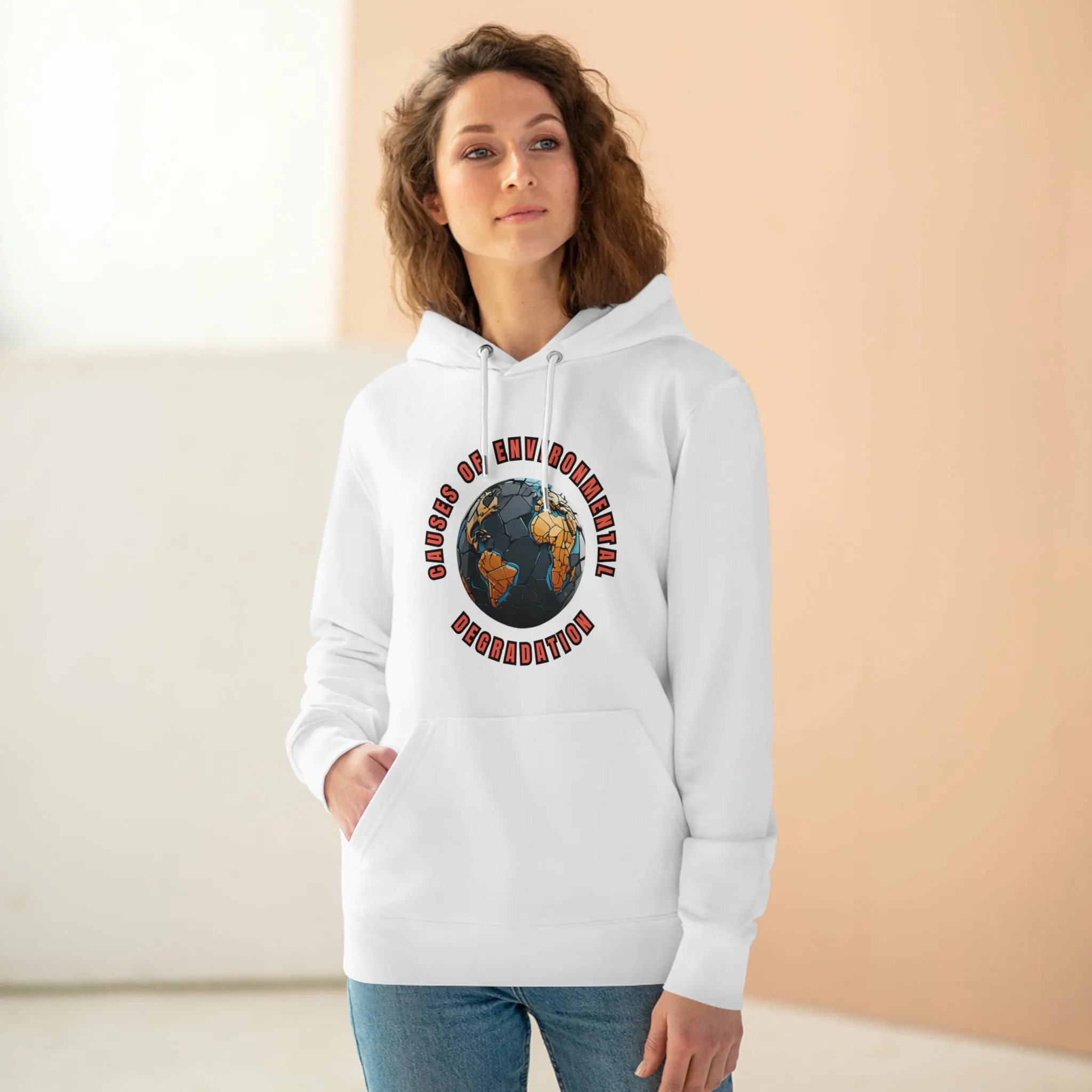 Eco-Friendly Organic - Unisex Cruiser Hoodie - Causes of Environmental Degradation graphic