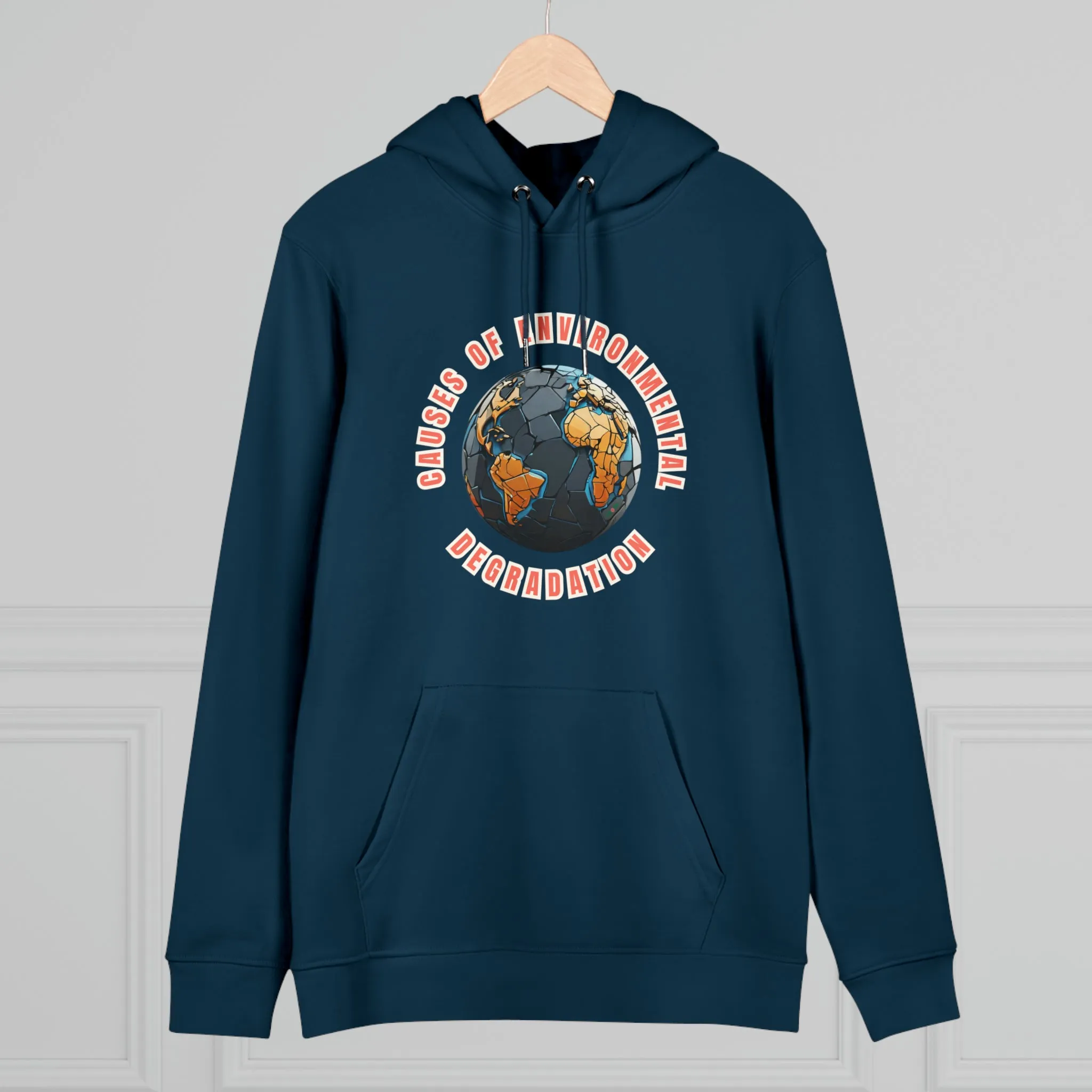 Eco-Friendly Organic - Unisex Cruiser Hoodie - Causes of Environmental Degradation graphic