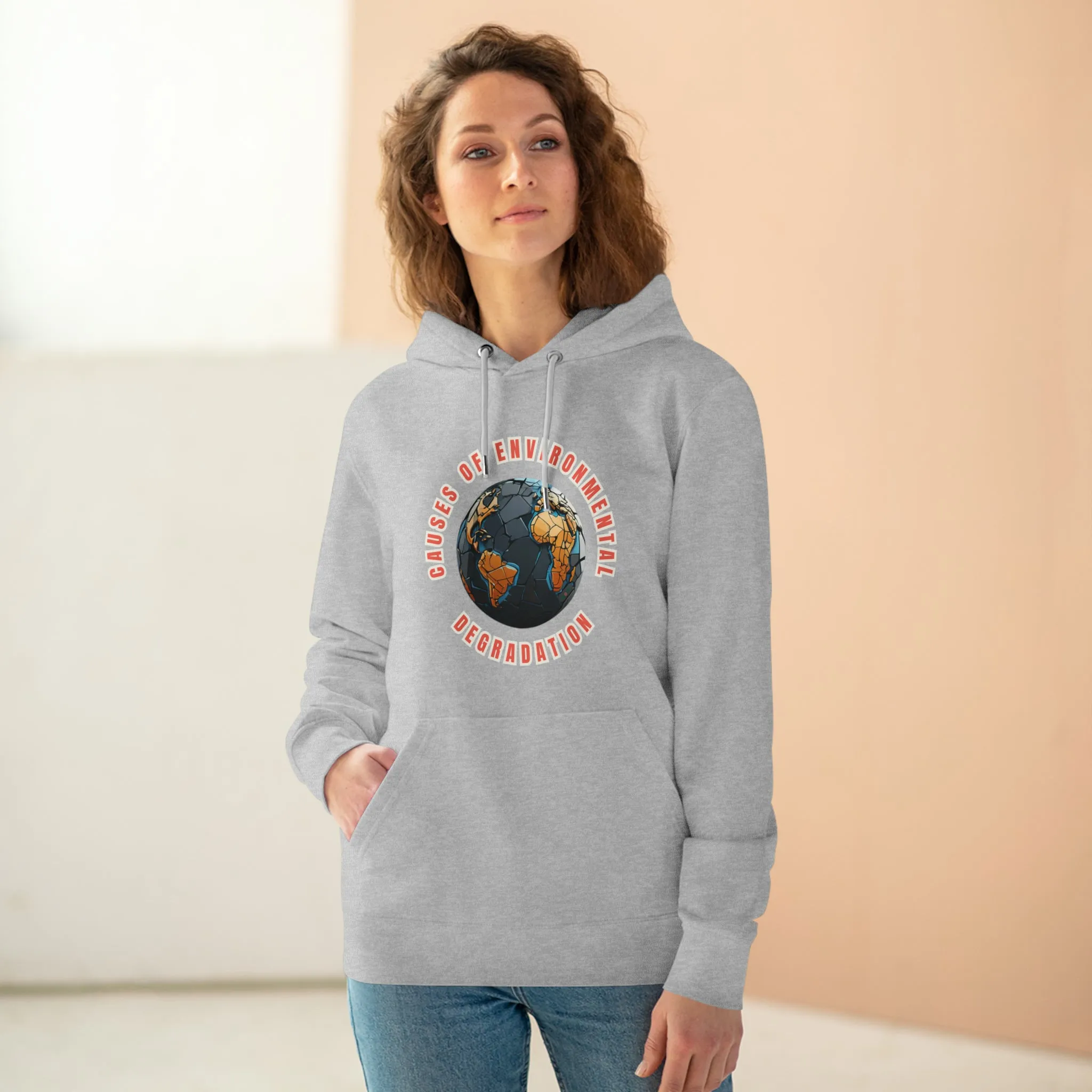 Eco-Friendly Organic - Unisex Cruiser Hoodie - Causes of Environmental Degradation graphic