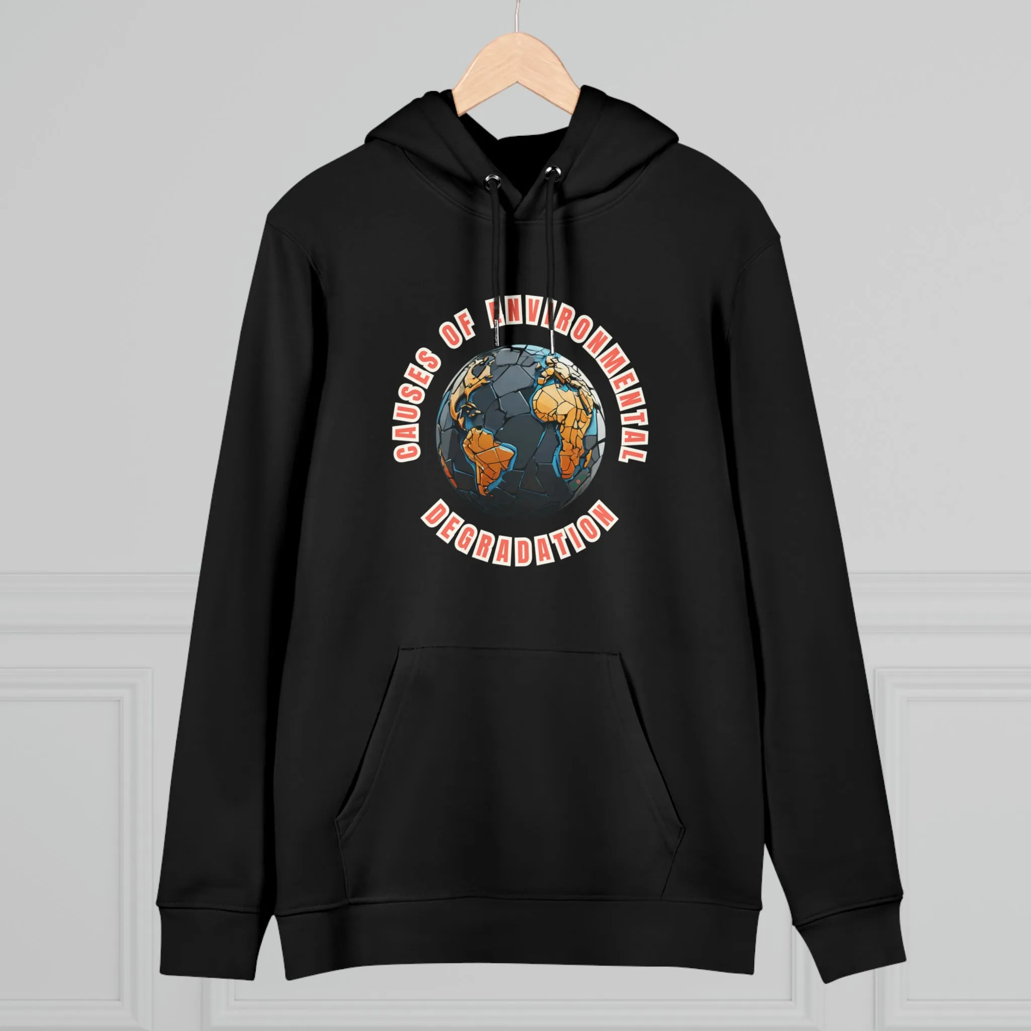 Eco-Friendly Organic - Unisex Cruiser Hoodie - Causes of Environmental Degradation graphic