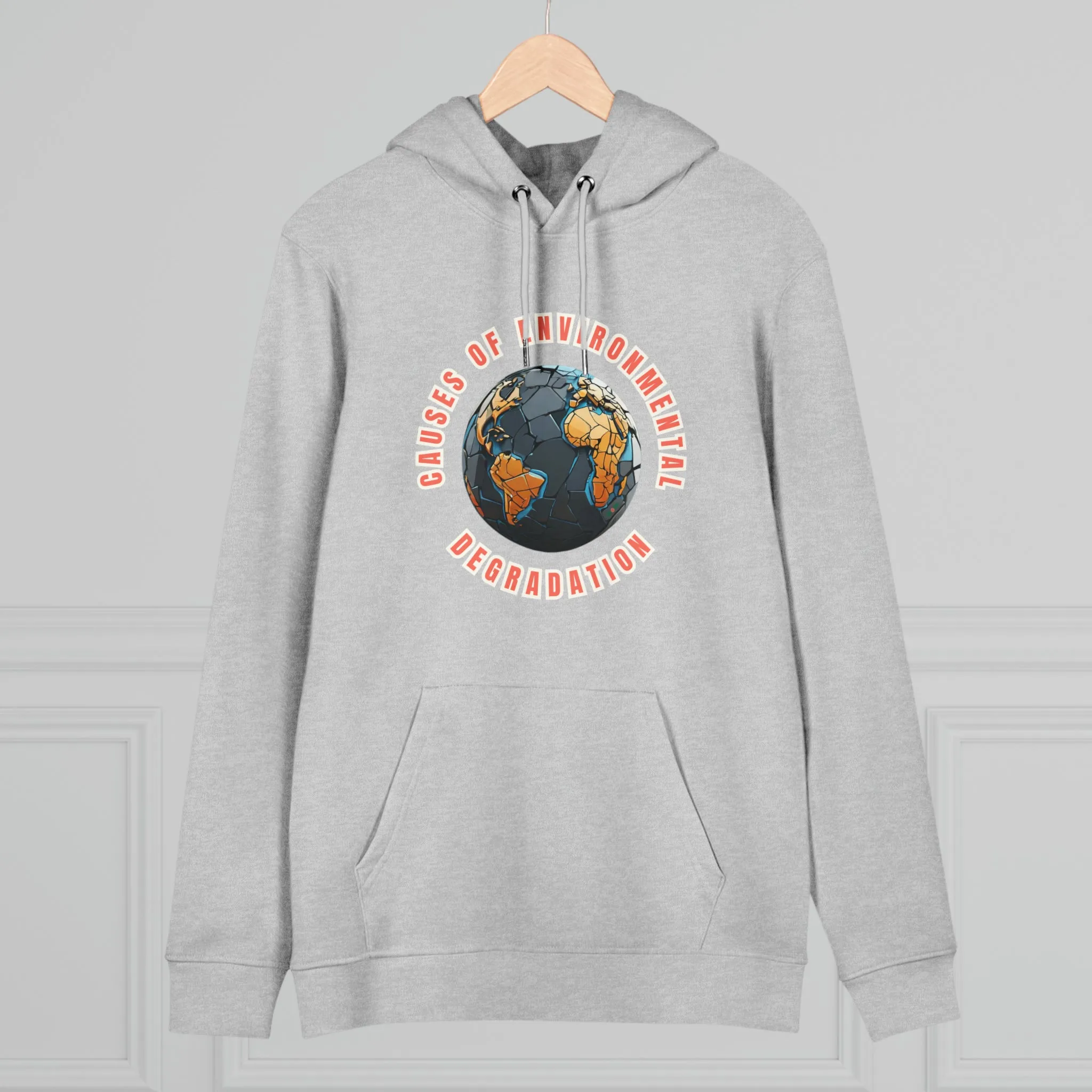 Eco-Friendly Organic - Unisex Cruiser Hoodie - Causes of Environmental Degradation graphic