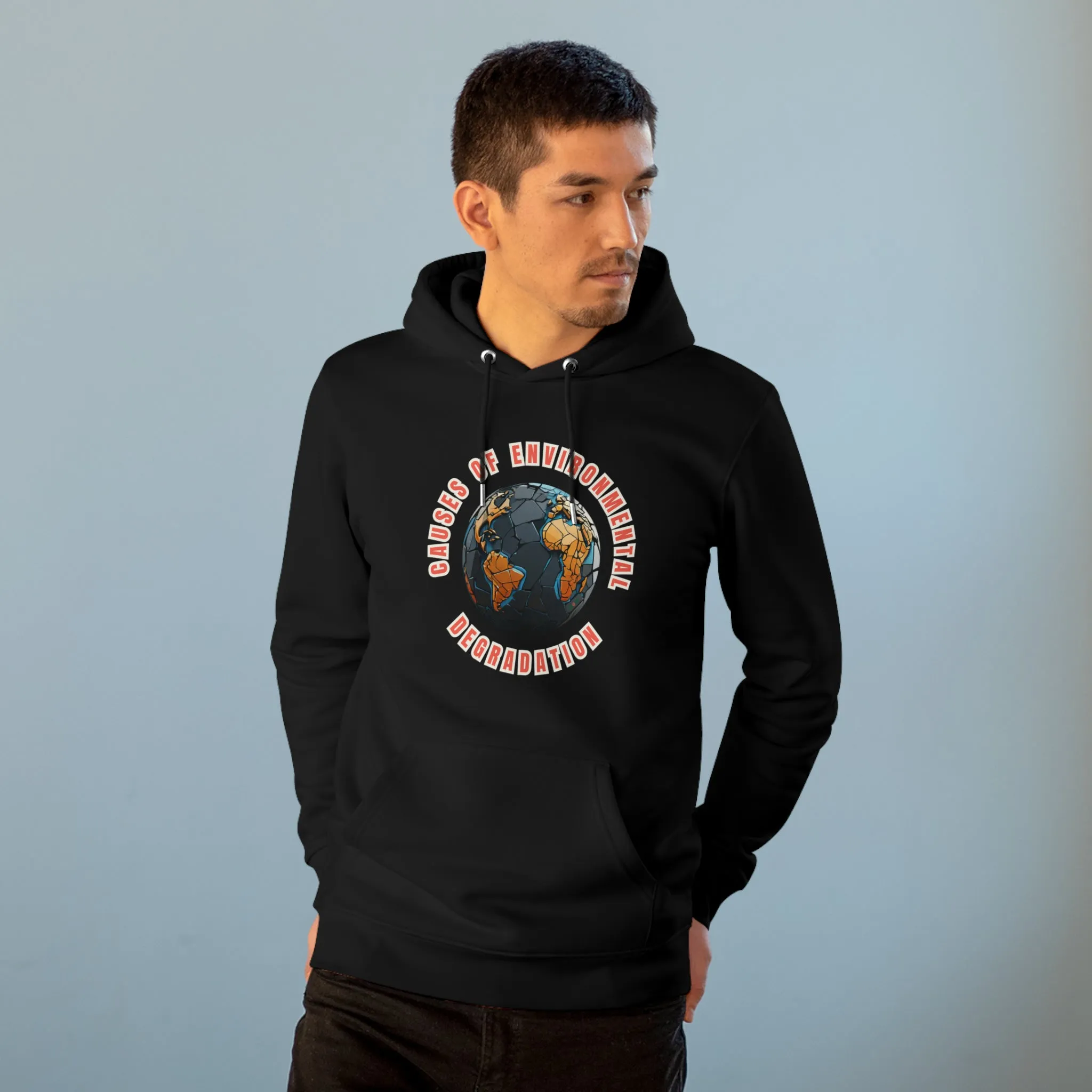 Eco-Friendly Organic - Unisex Cruiser Hoodie - Causes of Environmental Degradation graphic