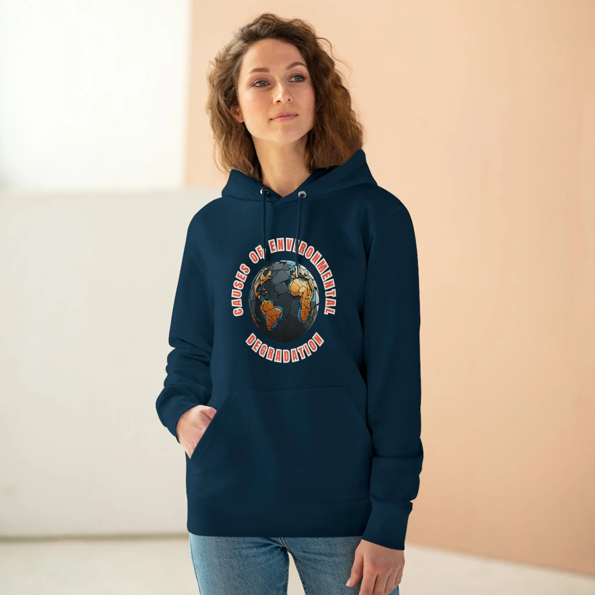 Eco-Friendly Organic - Unisex Cruiser Hoodie - Causes of Environmental Degradation graphic