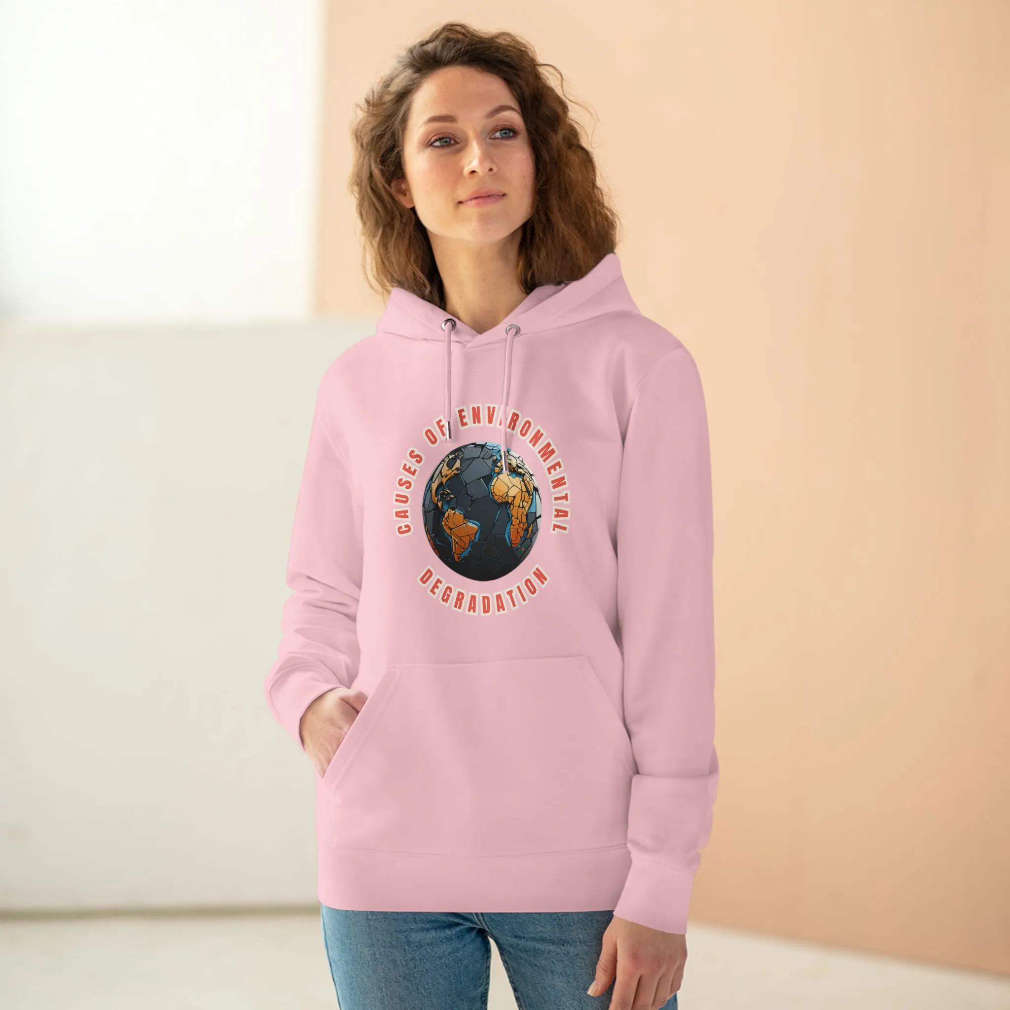 Eco-Friendly Organic - Unisex Cruiser Hoodie - Causes of Environmental Degradation graphic