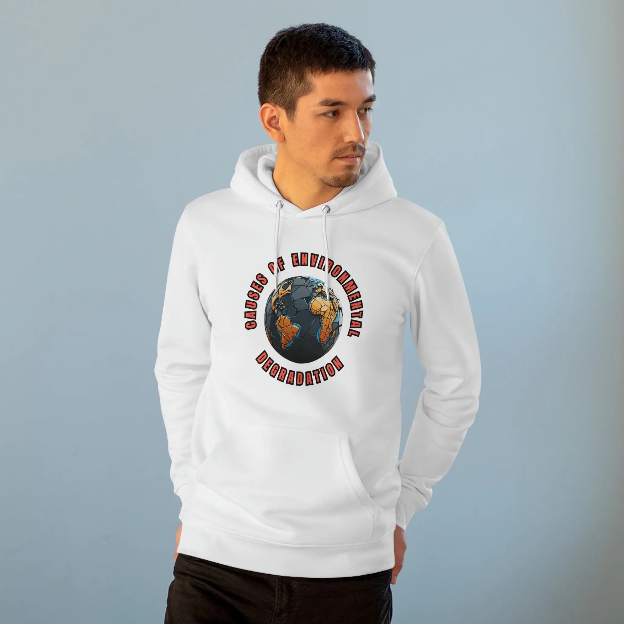 Eco-Friendly Organic - Unisex Cruiser Hoodie - Causes of Environmental Degradation graphic