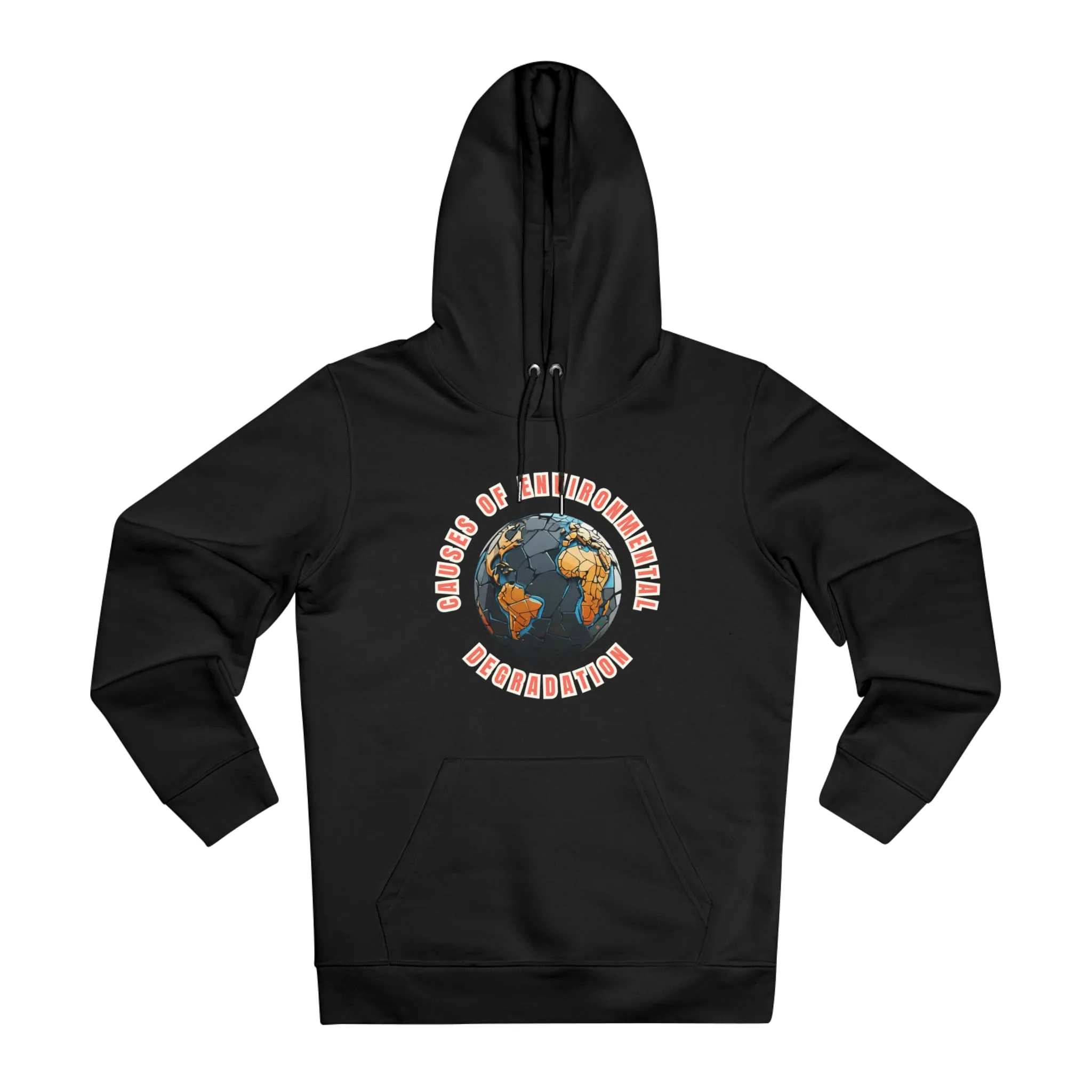 Eco-Friendly Organic - Unisex Cruiser Hoodie - Causes of Environmental Degradation graphic