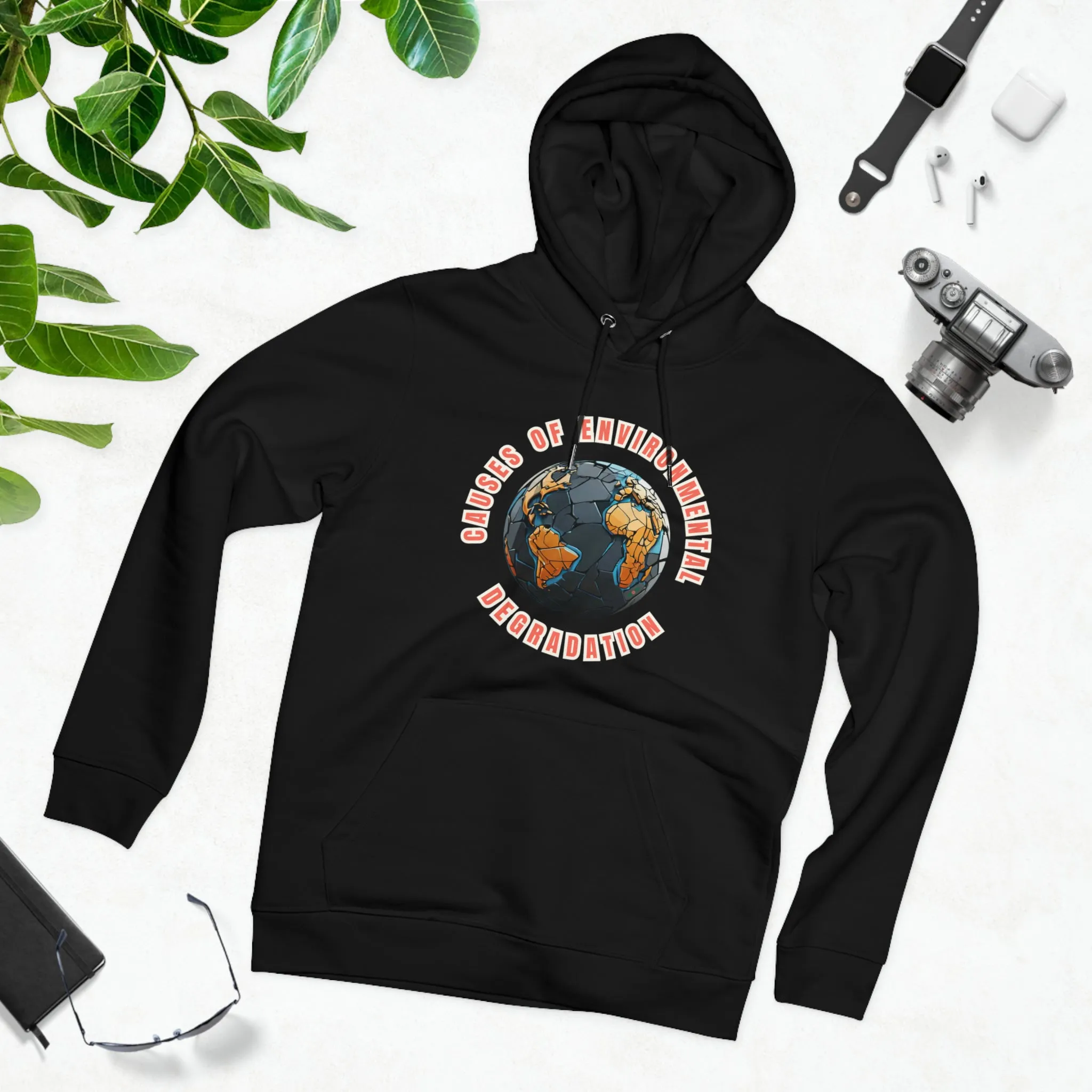 Eco-Friendly Organic - Unisex Cruiser Hoodie - Causes of Environmental Degradation graphic