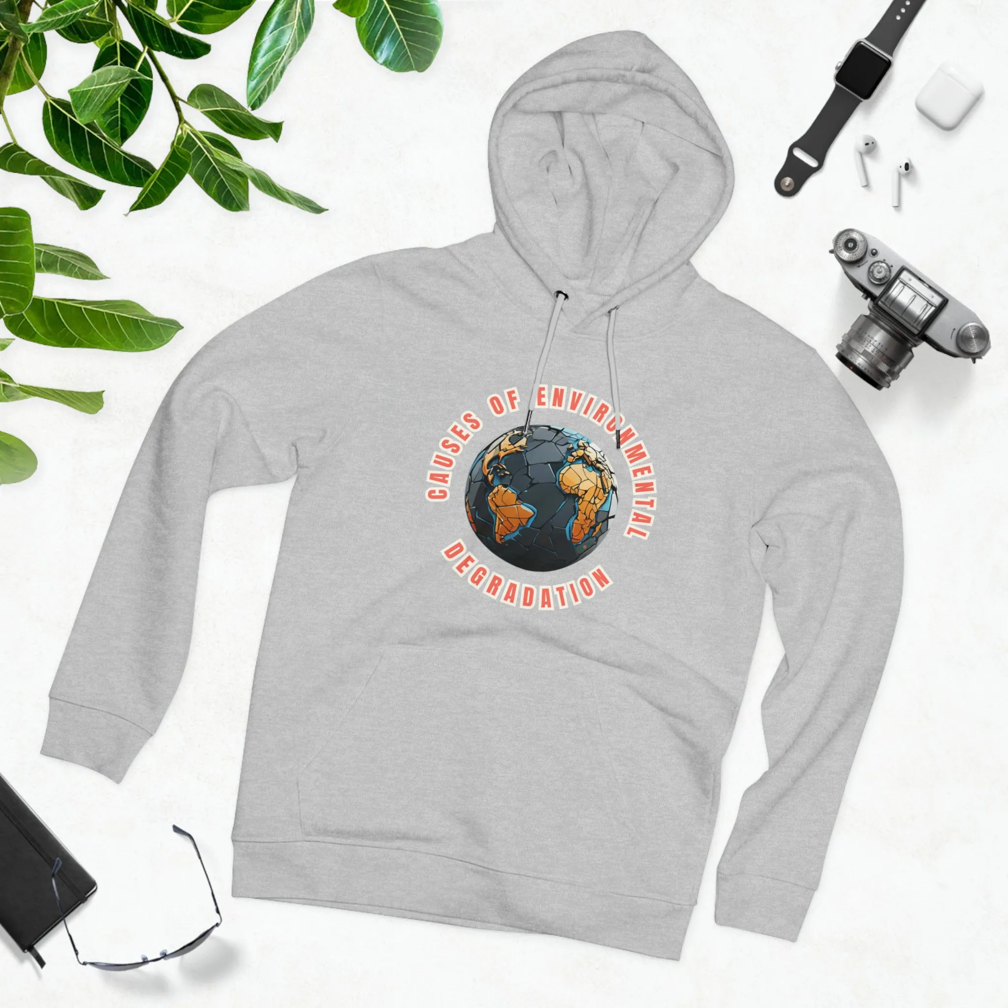Eco-Friendly Organic - Unisex Cruiser Hoodie - Causes of Environmental Degradation graphic