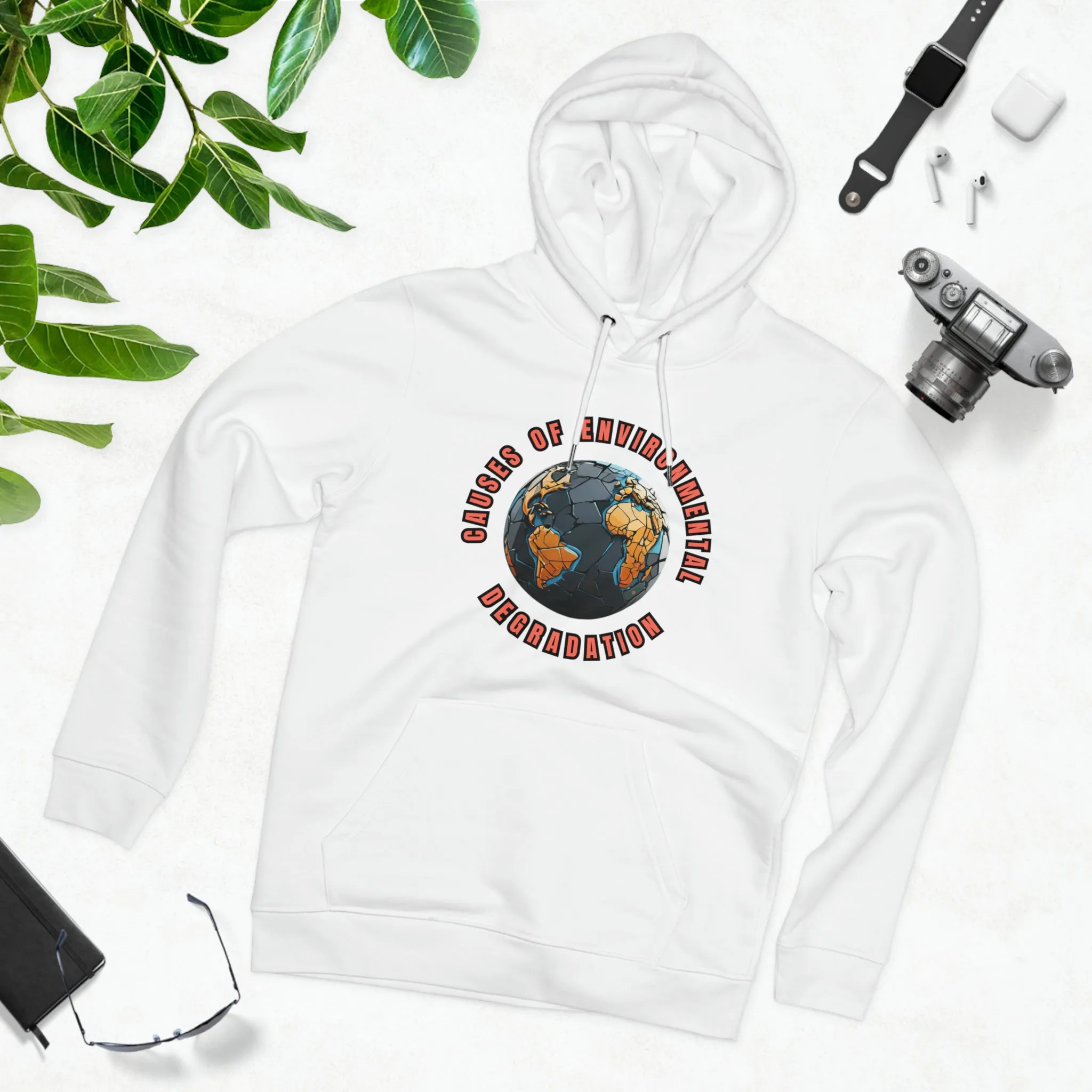Eco-Friendly Organic - Unisex Cruiser Hoodie - Causes of Environmental Degradation graphic