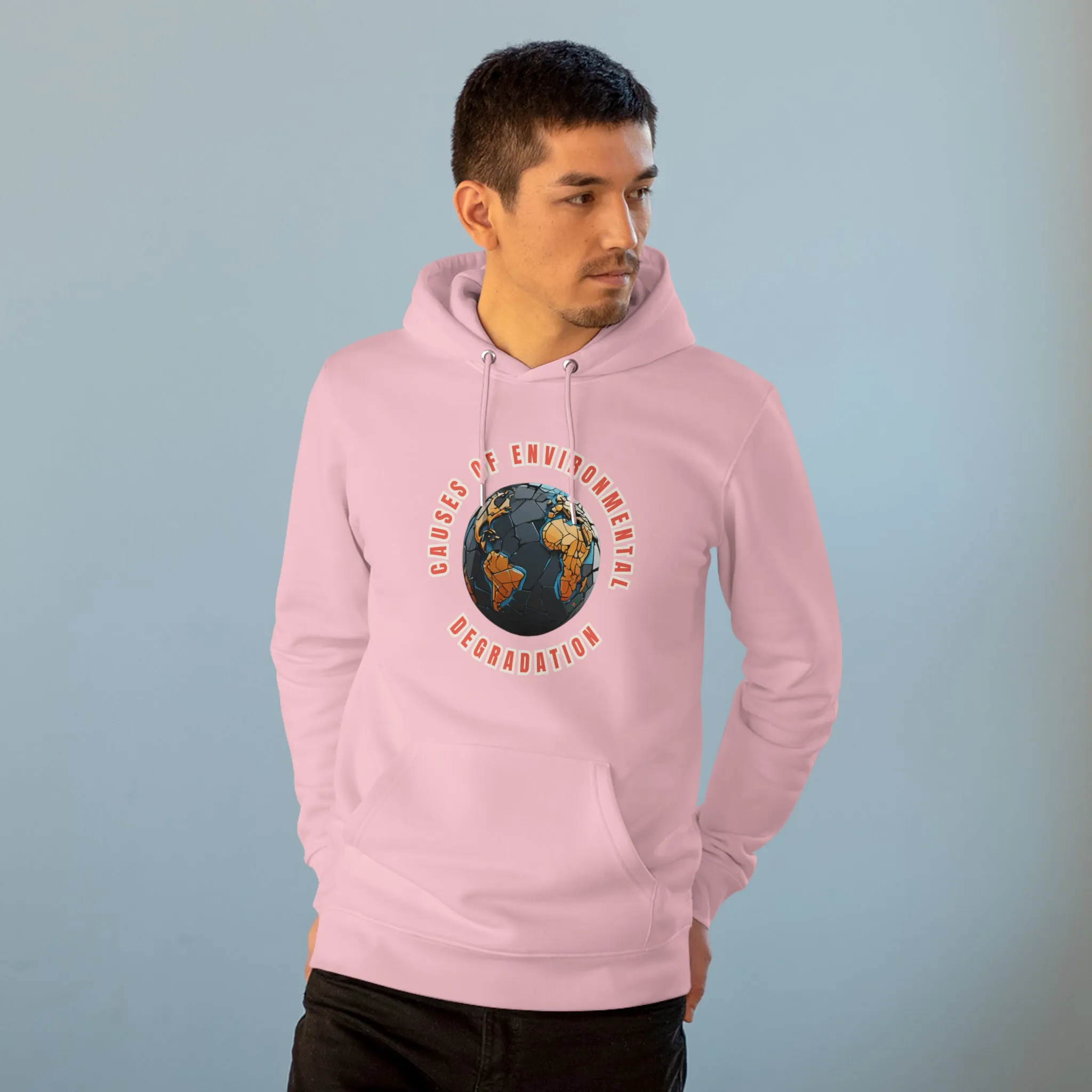 Eco-Friendly Organic - Unisex Cruiser Hoodie - Causes of Environmental Degradation graphic