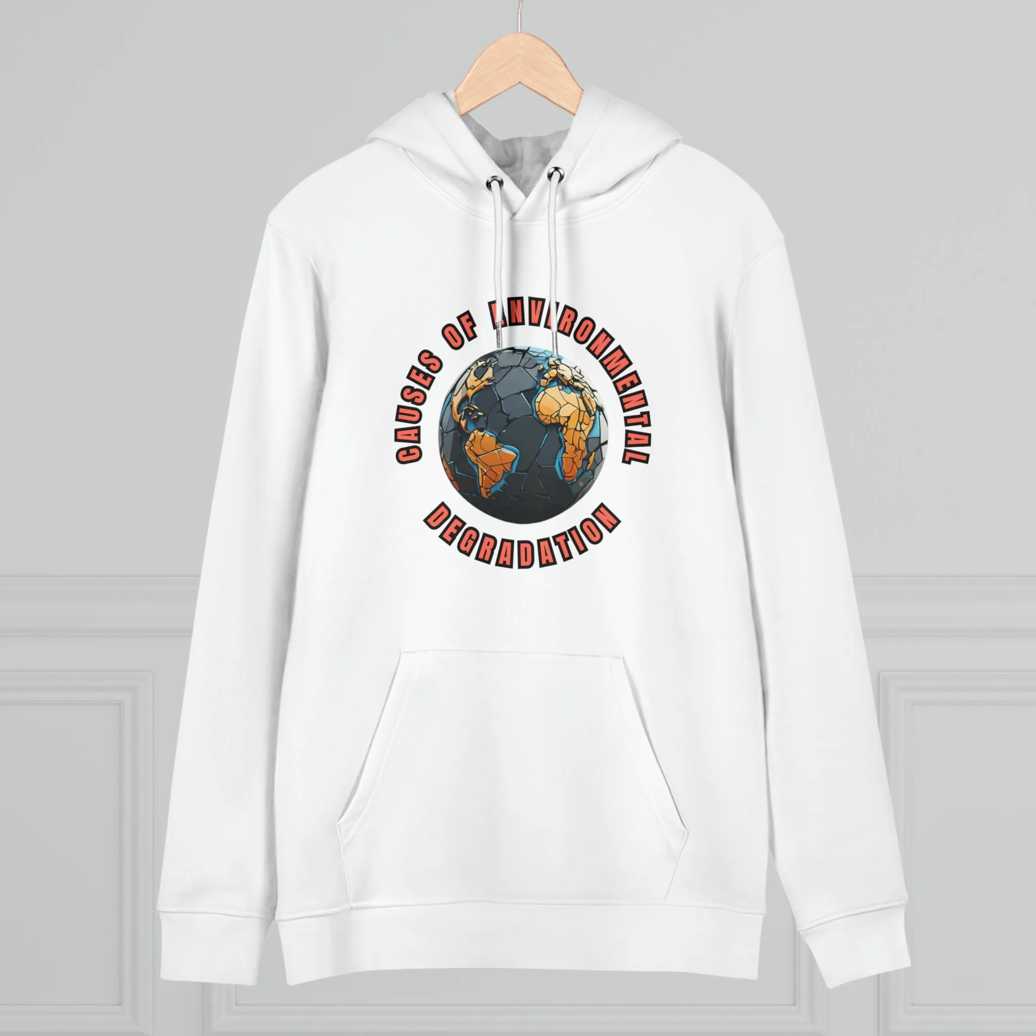 Eco-Friendly Organic - Unisex Cruiser Hoodie - Causes of Environmental Degradation graphic