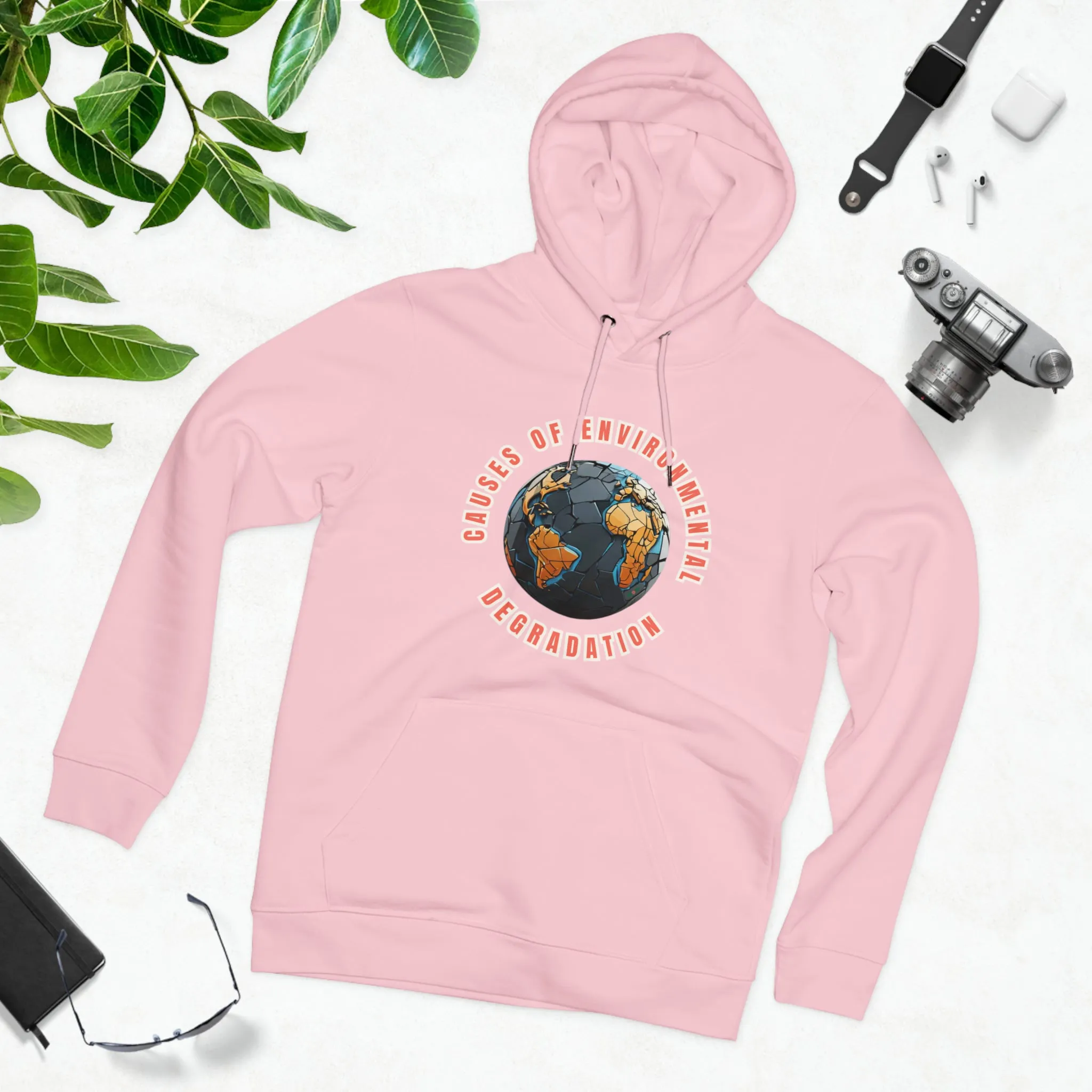 Eco-Friendly Organic - Unisex Cruiser Hoodie - Causes of Environmental Degradation graphic