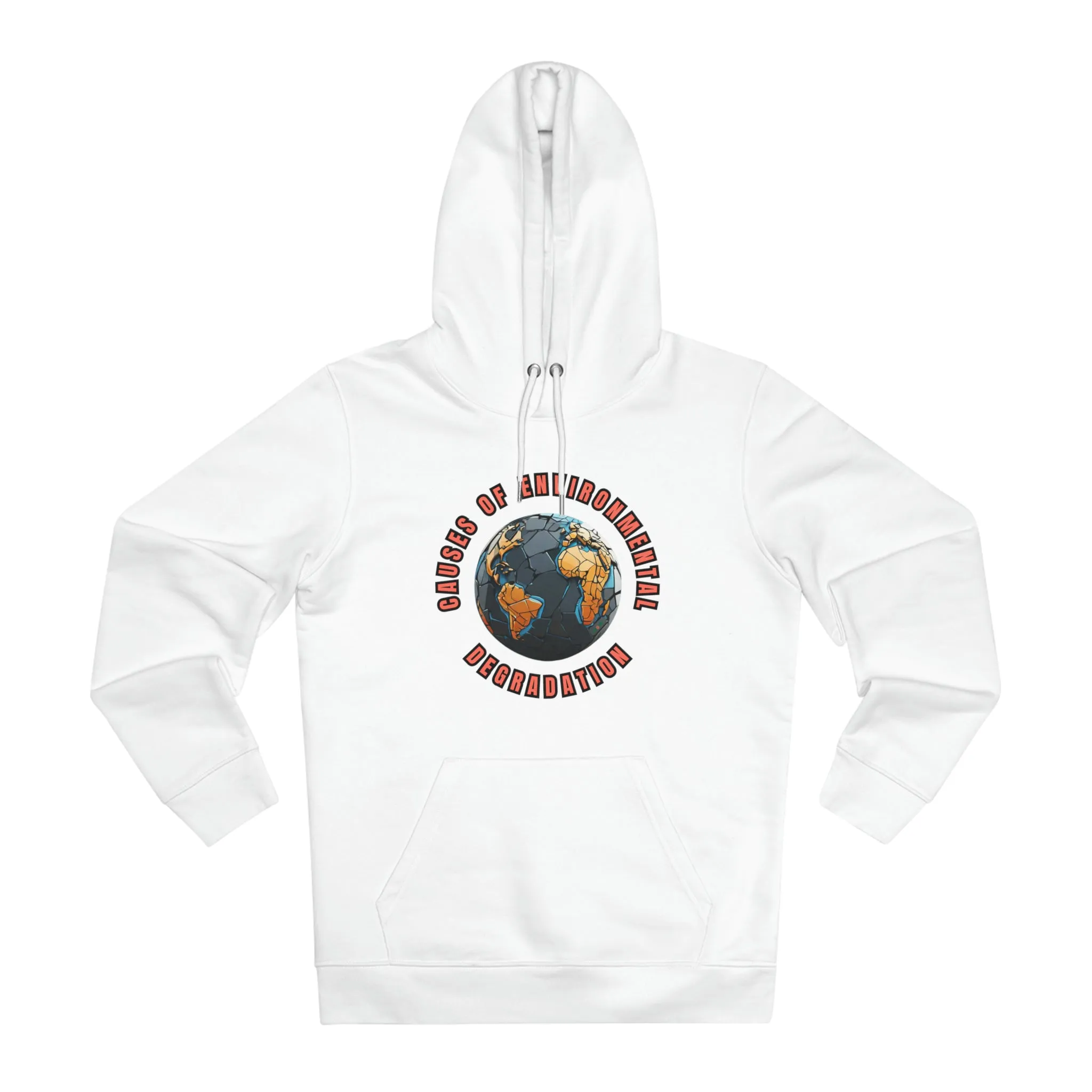 Eco-Friendly Organic - Unisex Cruiser Hoodie - Causes of Environmental Degradation graphic