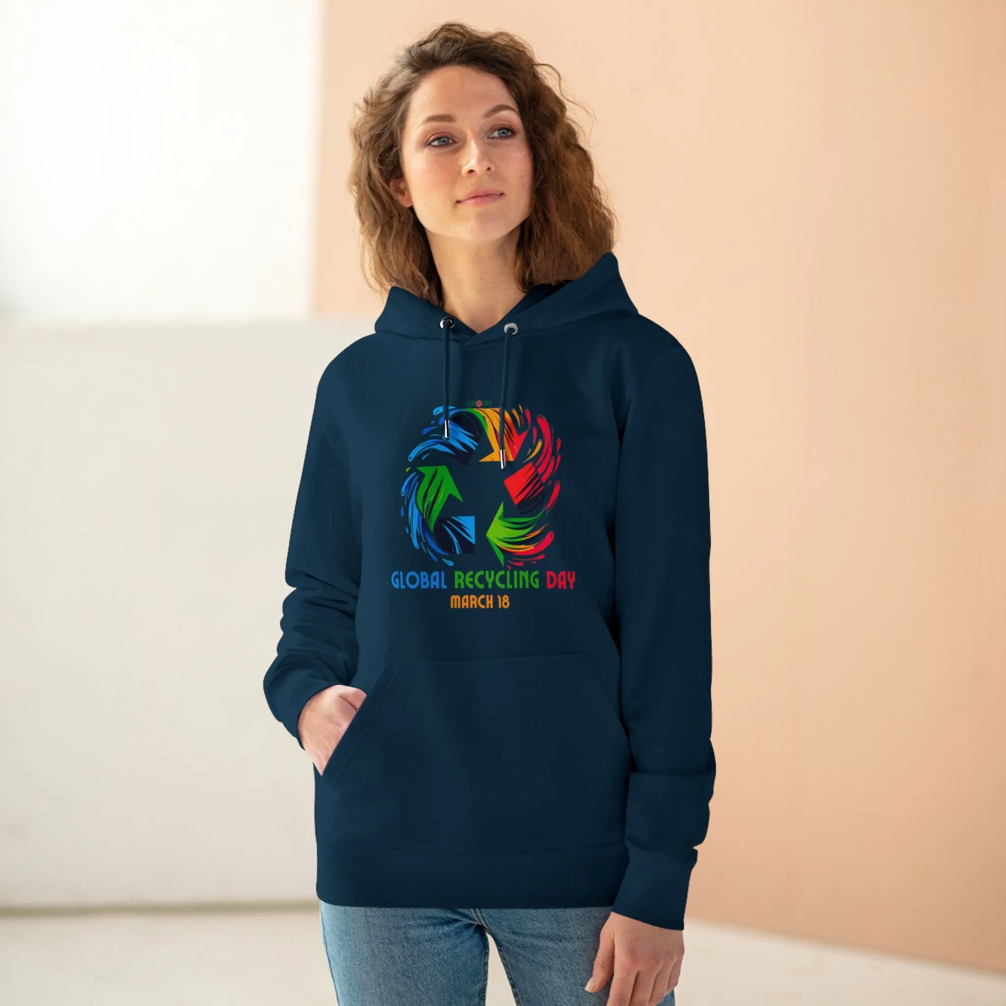 Eco-Friendly Organic - Unisex Cruiser Hoodie - Global Recycling Day graphic