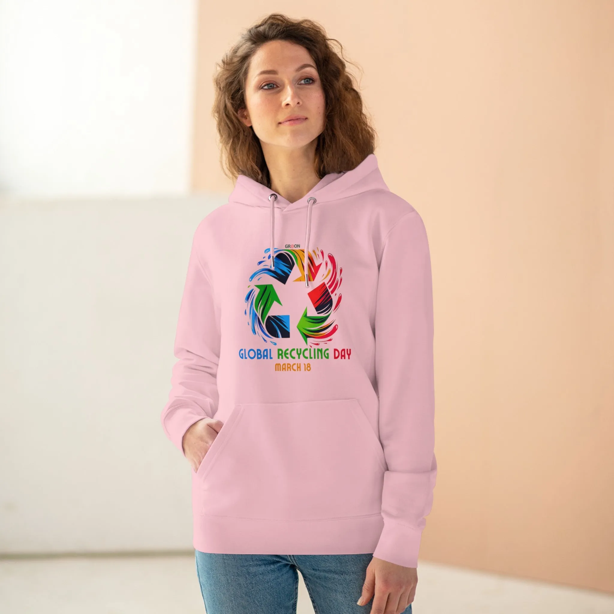 Eco-Friendly Organic - Unisex Cruiser Hoodie - Global Recycling Day graphic