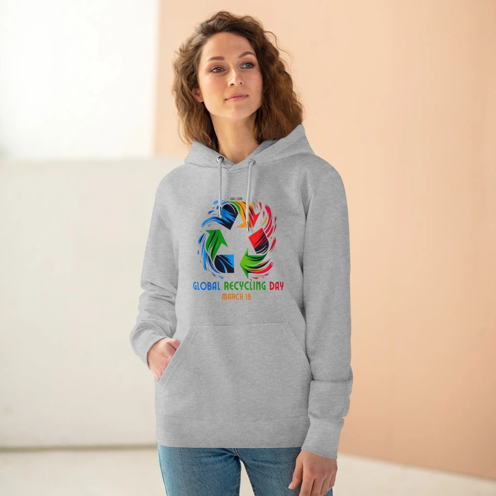 Eco-Friendly Organic - Unisex Cruiser Hoodie - Global Recycling Day graphic
