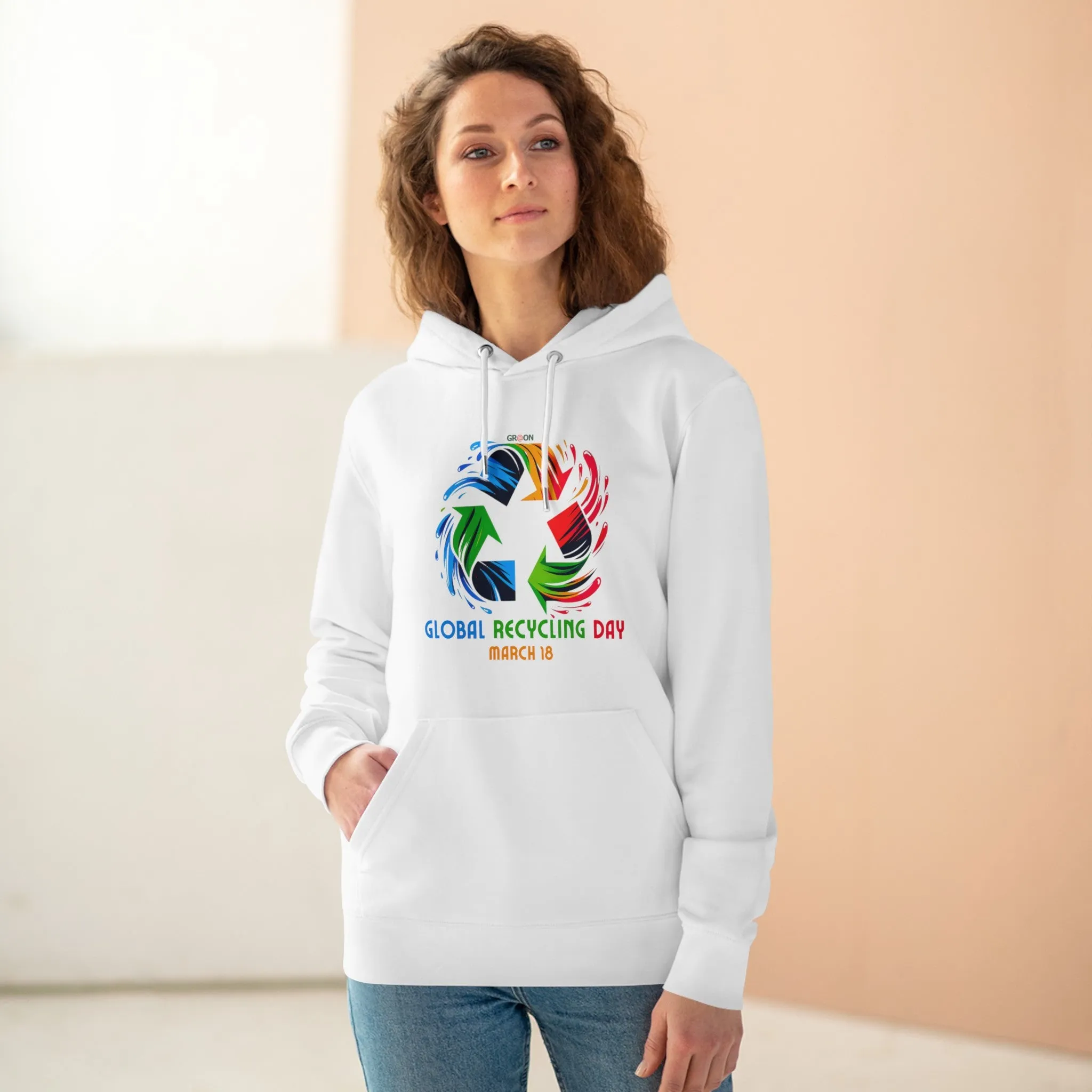 Eco-Friendly Organic - Unisex Cruiser Hoodie - Global Recycling Day graphic