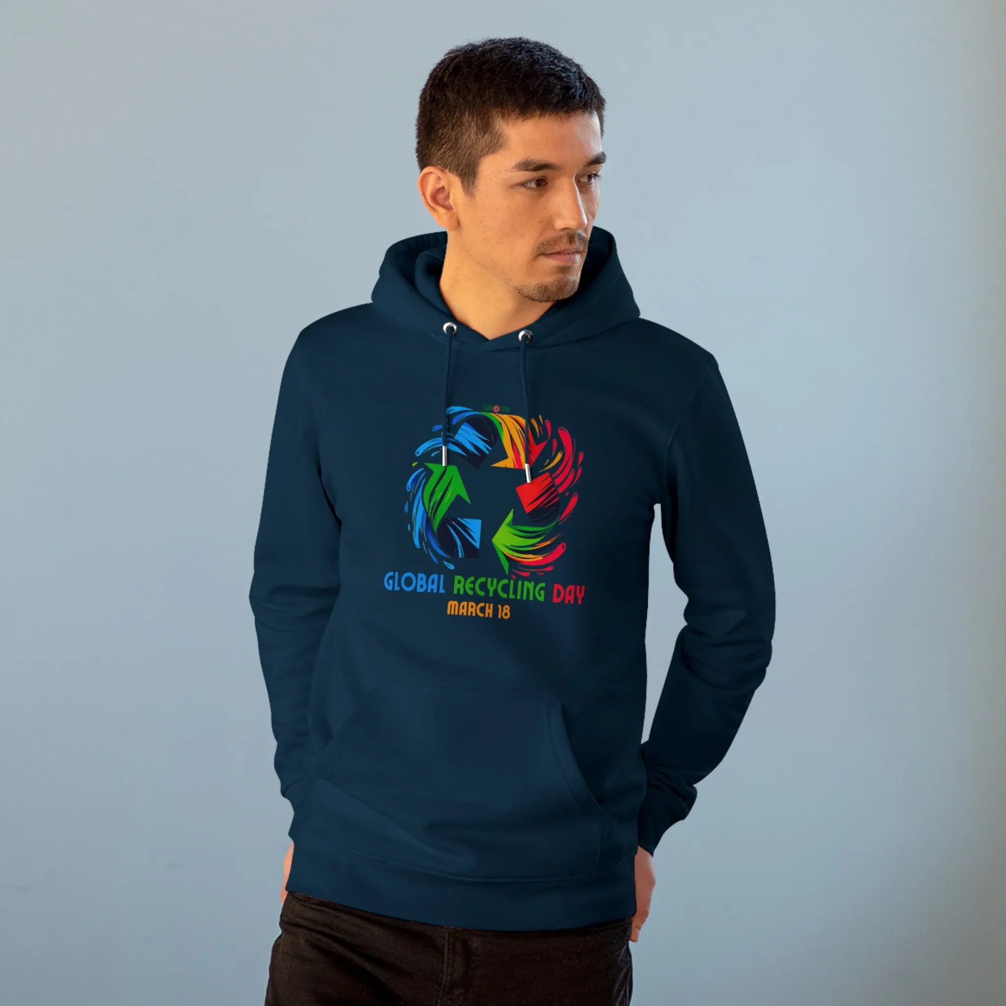 Eco-Friendly Organic - Unisex Cruiser Hoodie - Global Recycling Day graphic