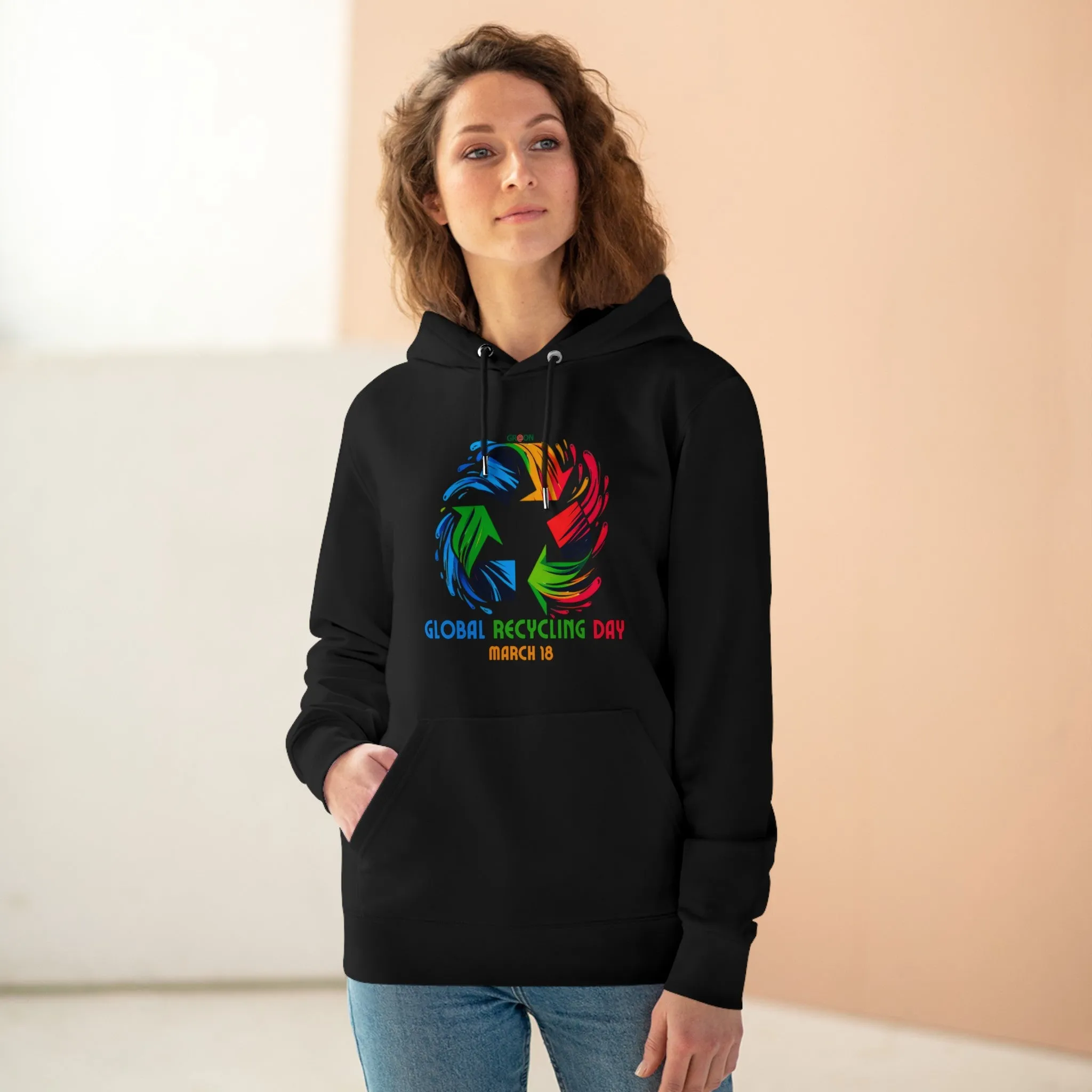 Eco-Friendly Organic - Unisex Cruiser Hoodie - Global Recycling Day graphic
