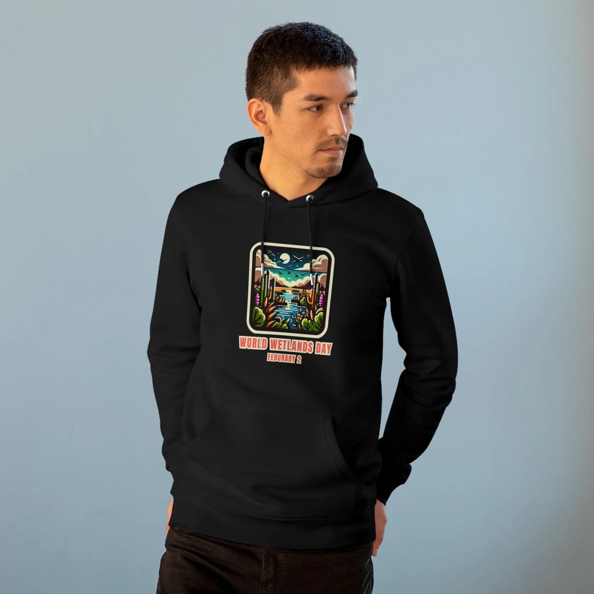 Eco-Friendly Organic - Unisex Cruiser Hoodie - World Wetlands Day graphic