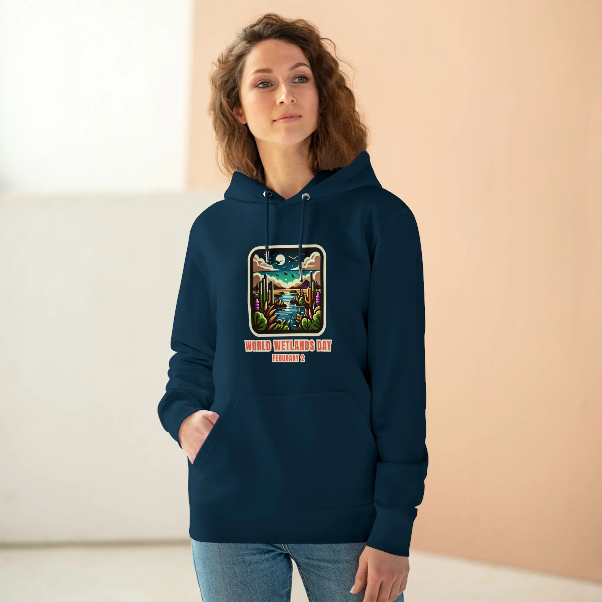 Eco-Friendly Organic - Unisex Cruiser Hoodie - World Wetlands Day graphic