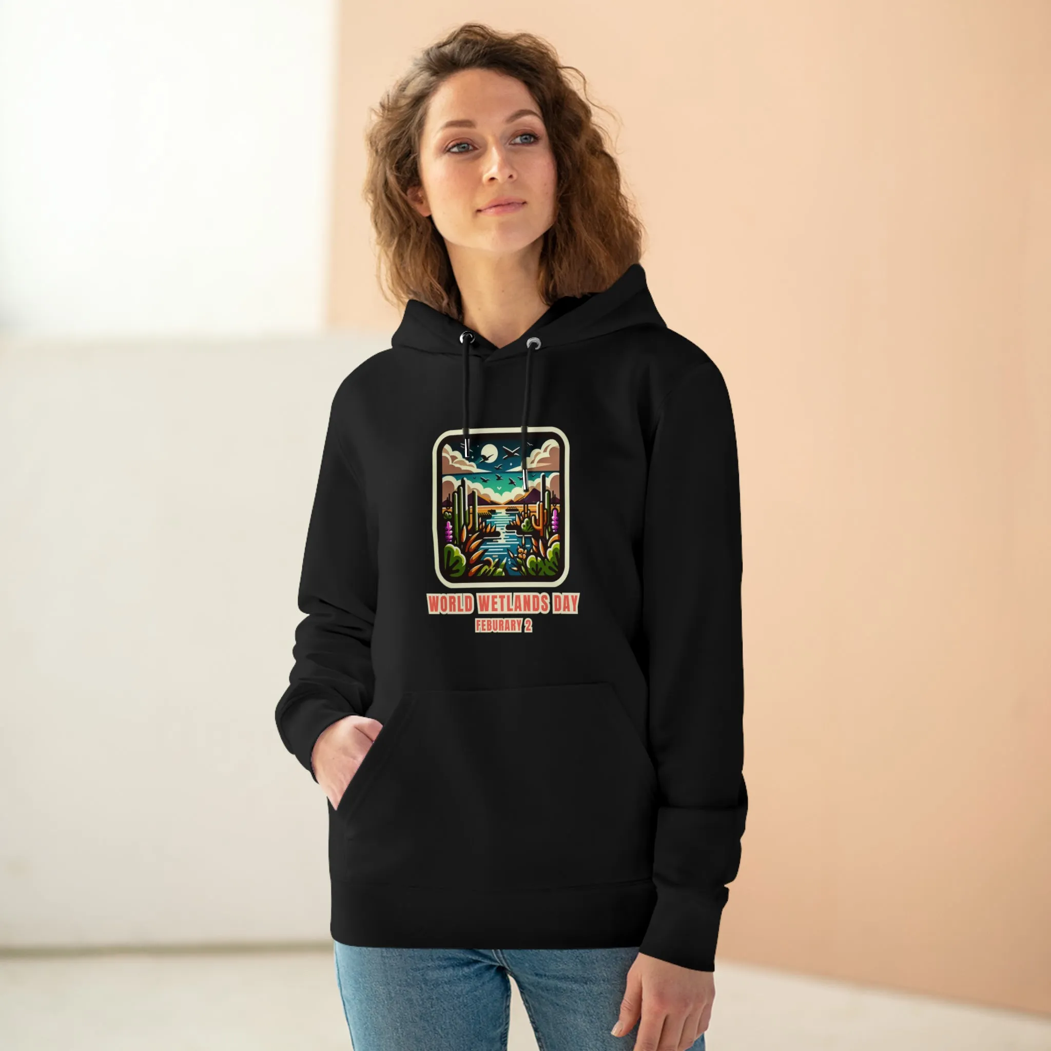Eco-Friendly Organic - Unisex Cruiser Hoodie - World Wetlands Day graphic