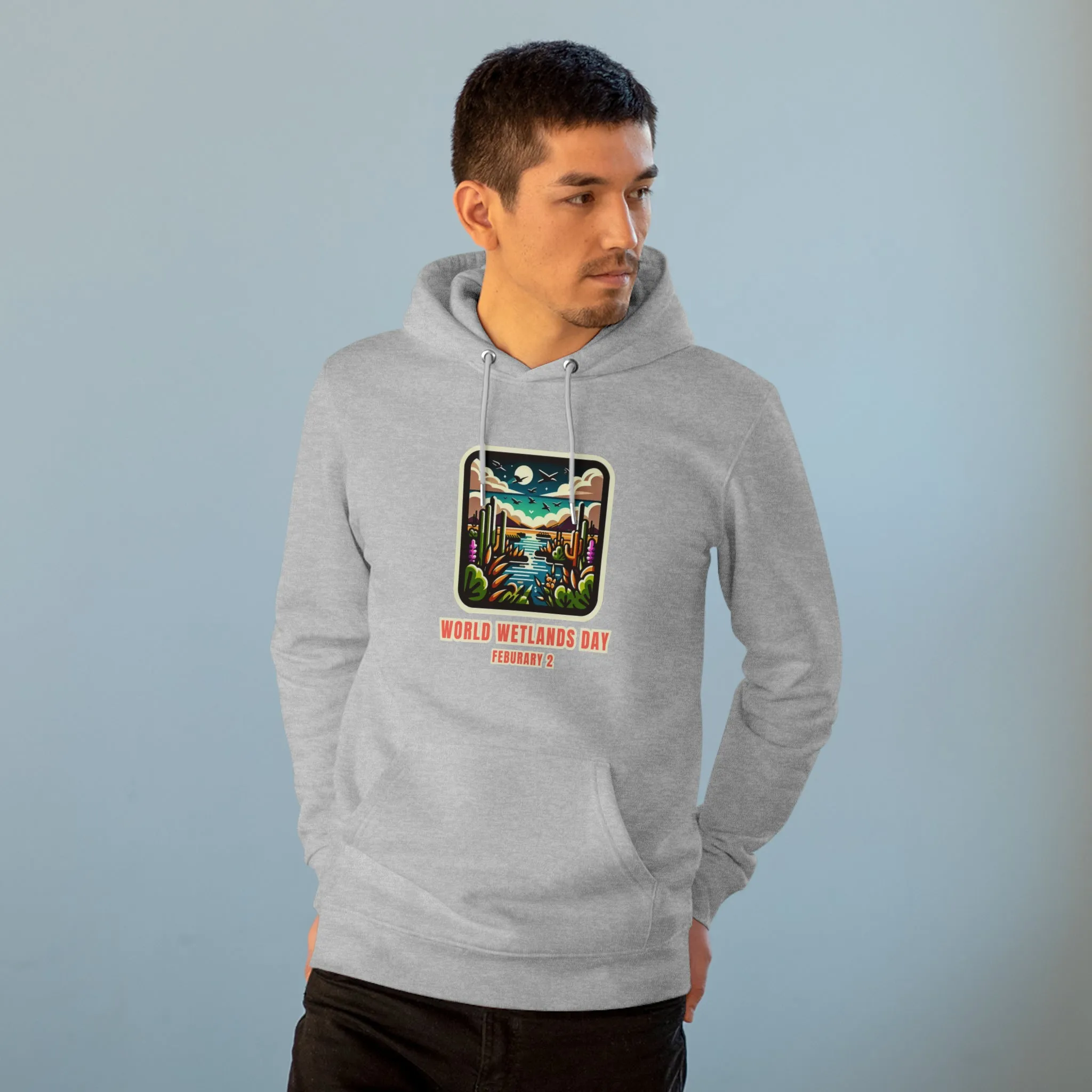 Eco-Friendly Organic - Unisex Cruiser Hoodie - World Wetlands Day graphic