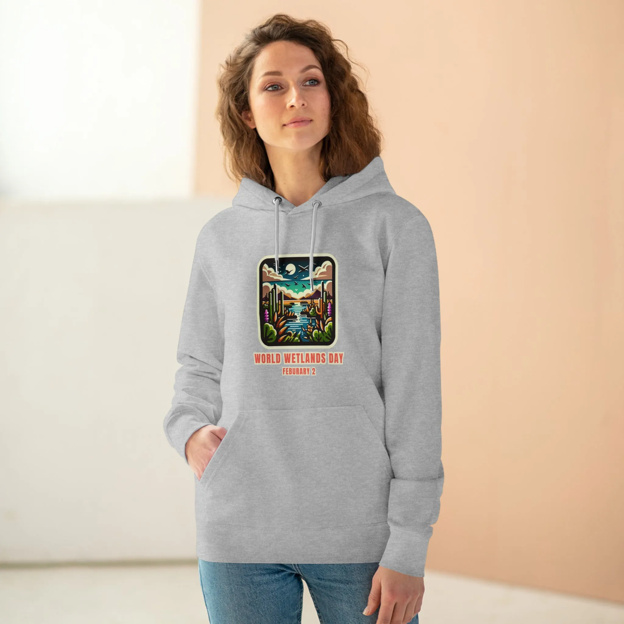 Eco-Friendly Organic - Unisex Cruiser Hoodie - World Wetlands Day graphic