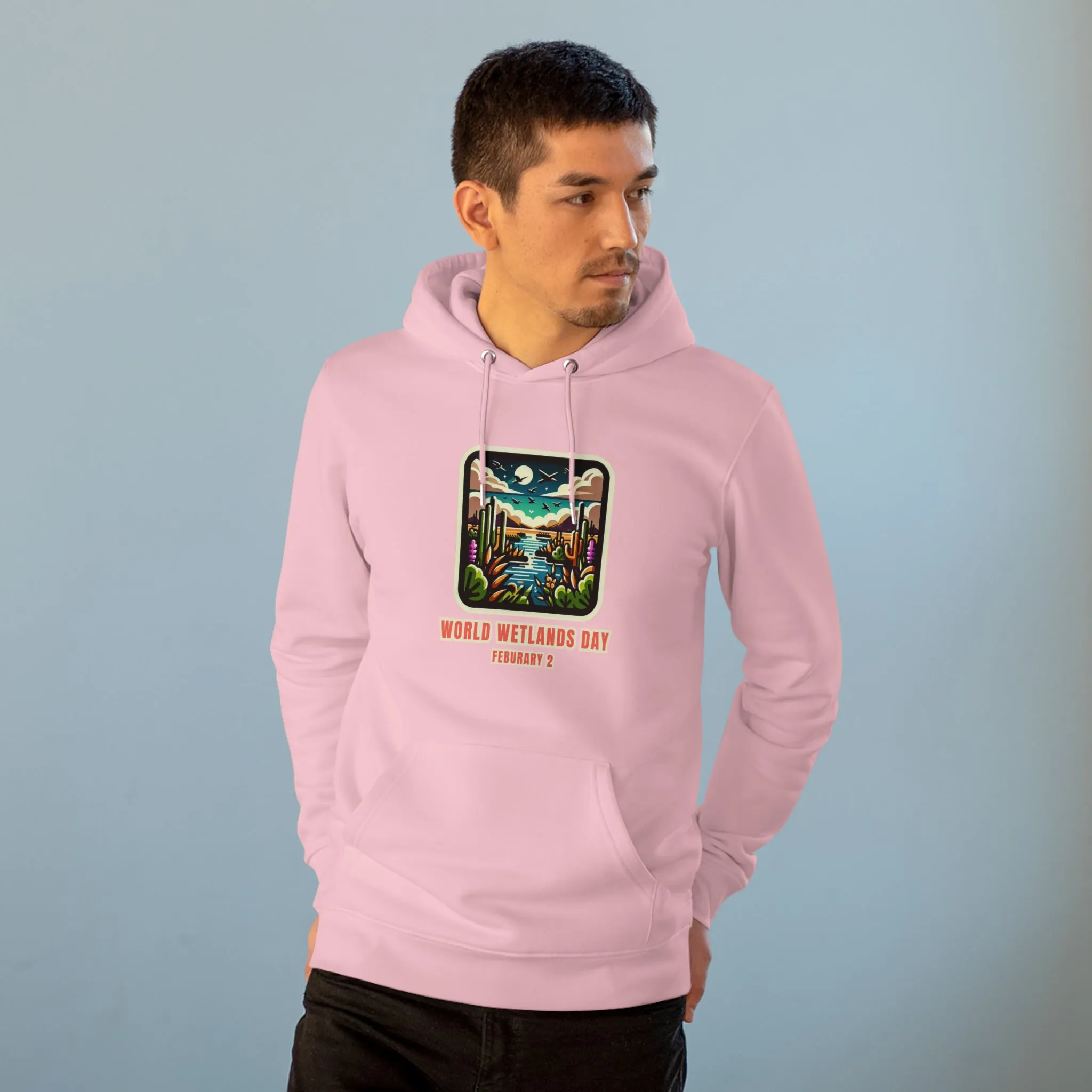 Eco-Friendly Organic - Unisex Cruiser Hoodie - World Wetlands Day graphic