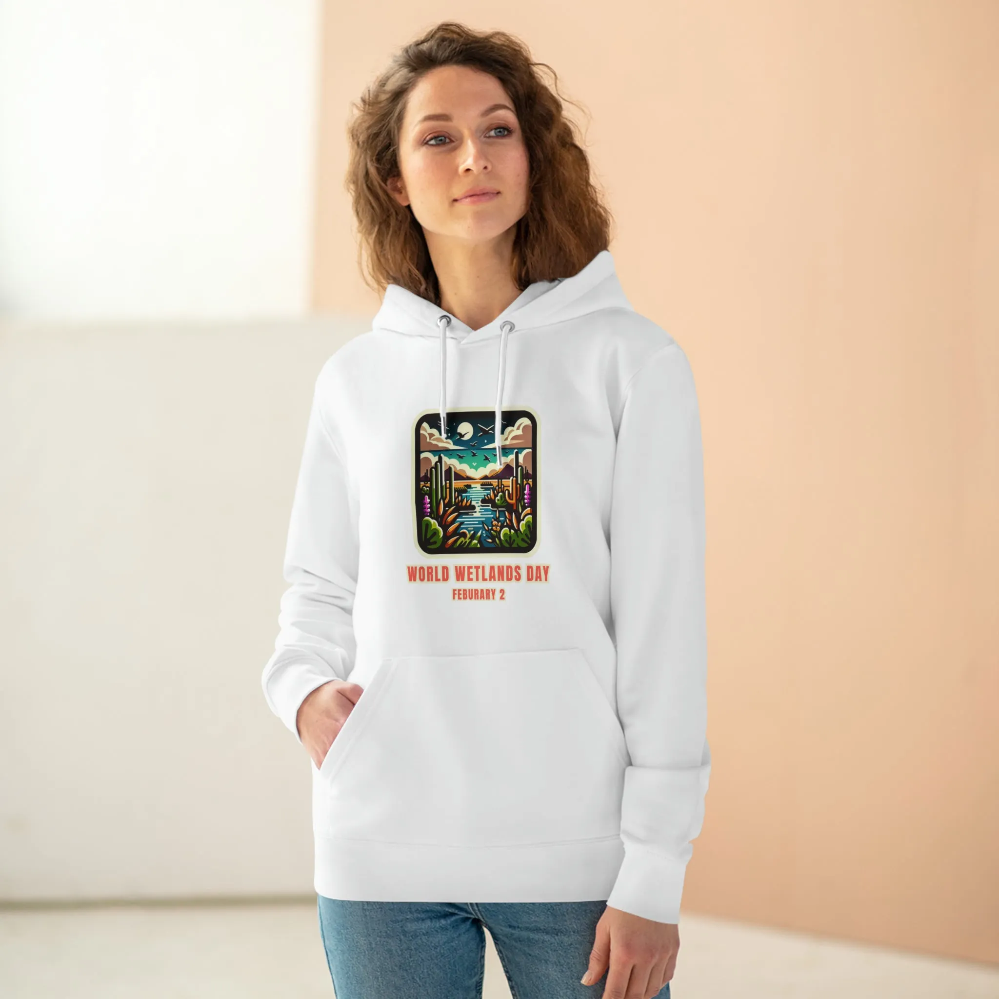 Eco-Friendly Organic - Unisex Cruiser Hoodie - World Wetlands Day graphic