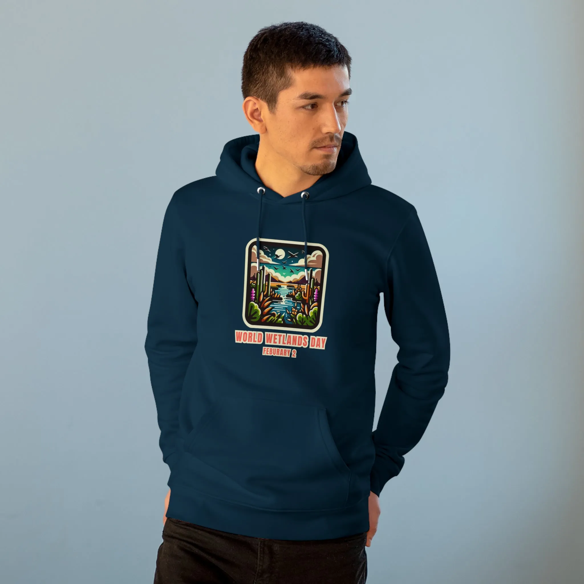 Eco-Friendly Organic - Unisex Cruiser Hoodie - World Wetlands Day graphic