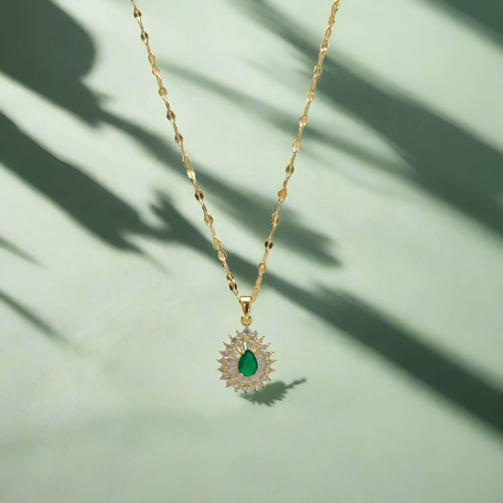 Emerald Baguette Necklace