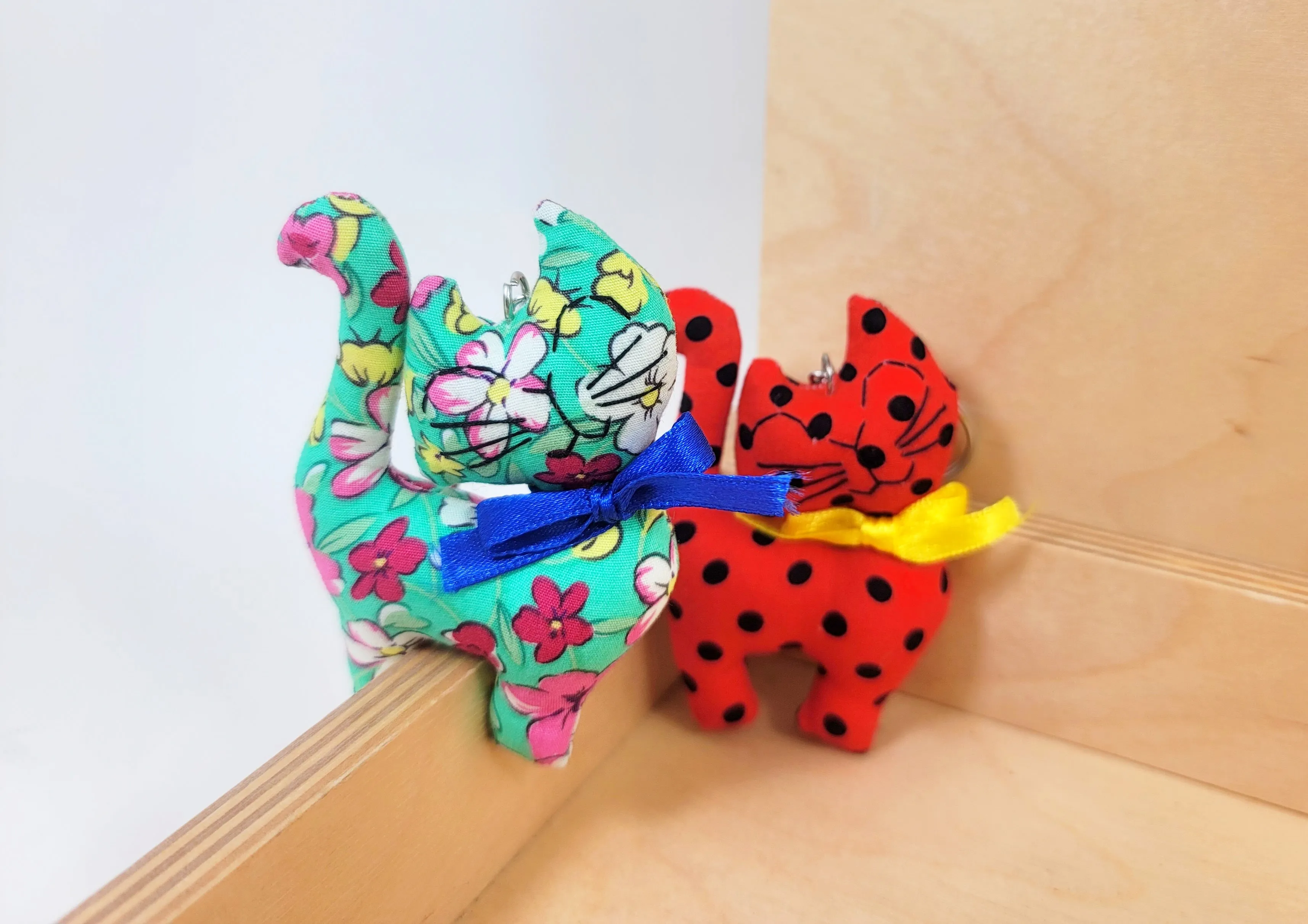 Fabric Cat Keychain