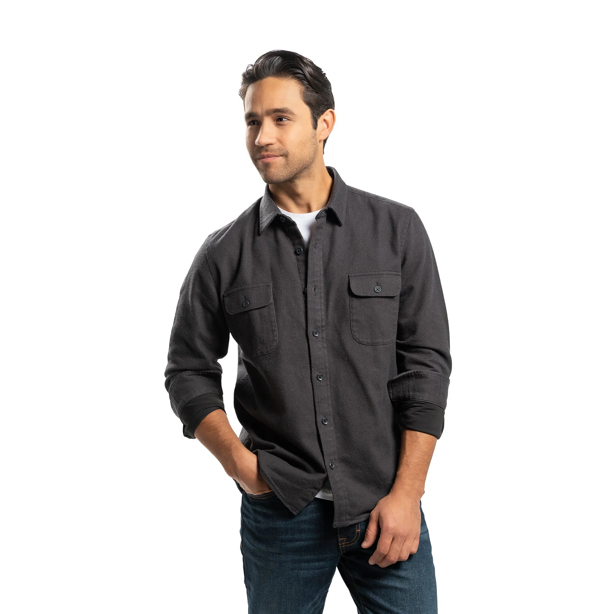 Flannel Shirt Jackets - Black