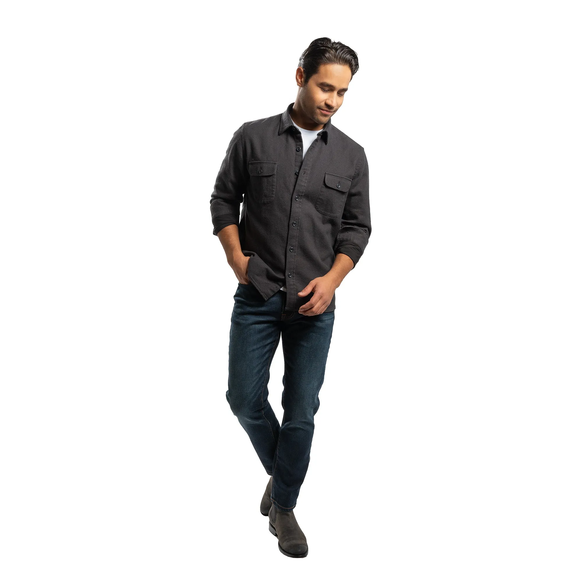 Flannel Shirt Jackets - Black