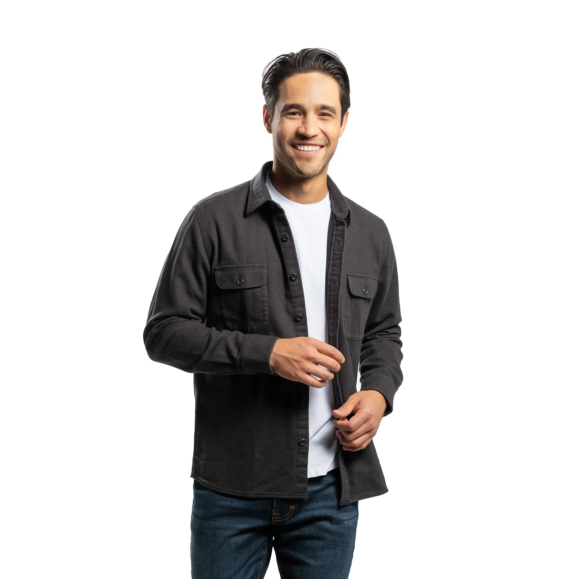 Flannel Shirt Jackets - Black