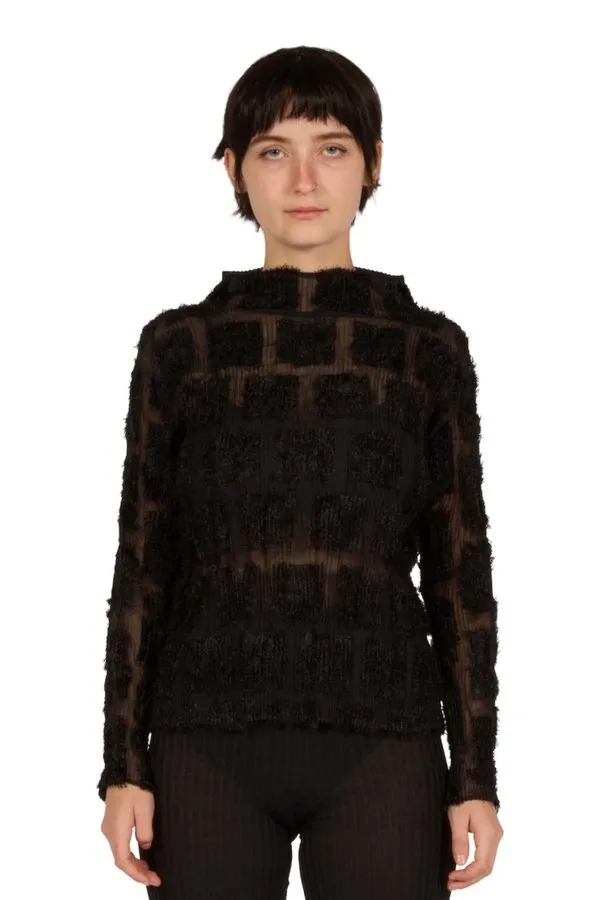 Fuzzy Pleats Shirt